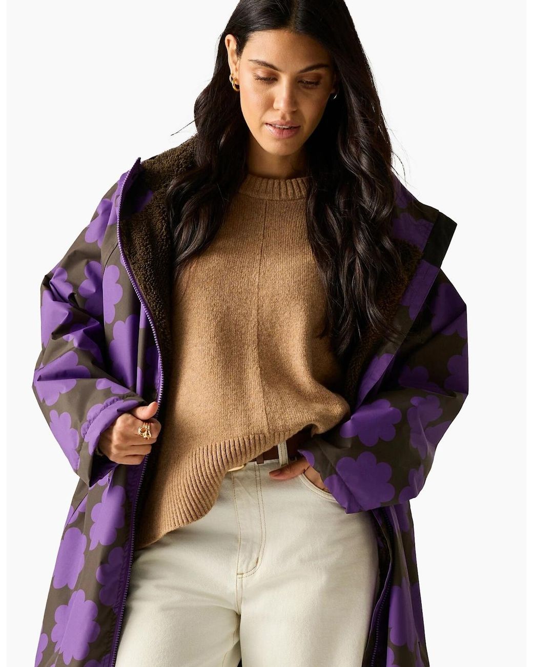 Regatta Purple Ladies Orla Kiely Sun Daisy Changing Robe