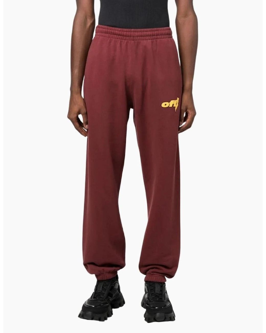 Off-White c/o Virgil Abloh Red Thunder Stable Slim Sweatpants Barolo for men