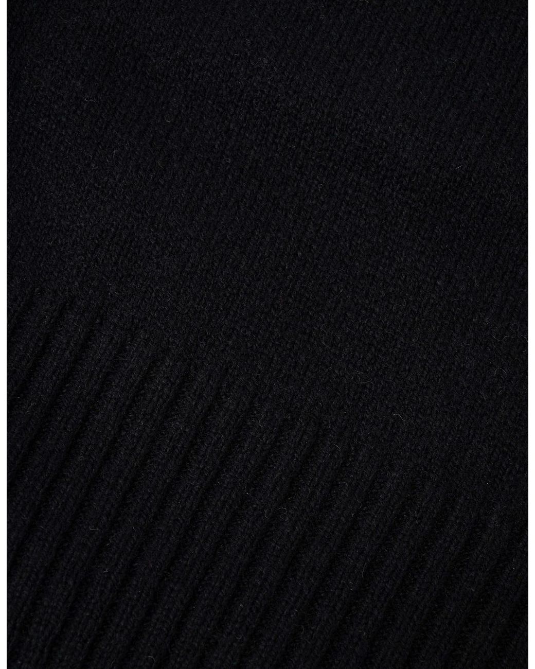 Boss Black Boss Akaio R Plain-Knit Scarf With Woven Logo Badge for men