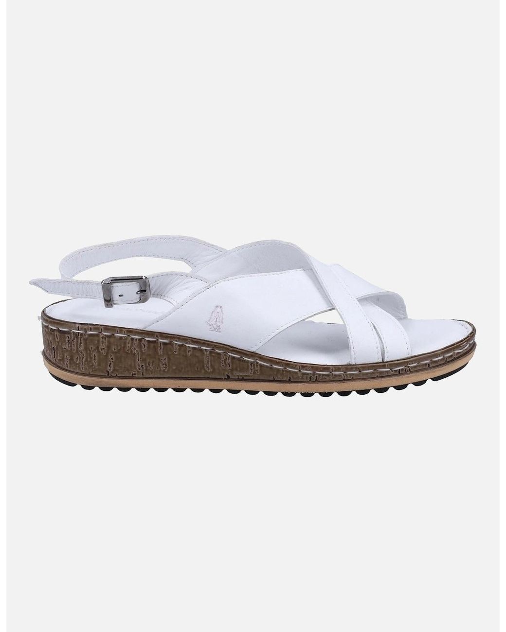 Hush Puppies White Elena Leather Wedges