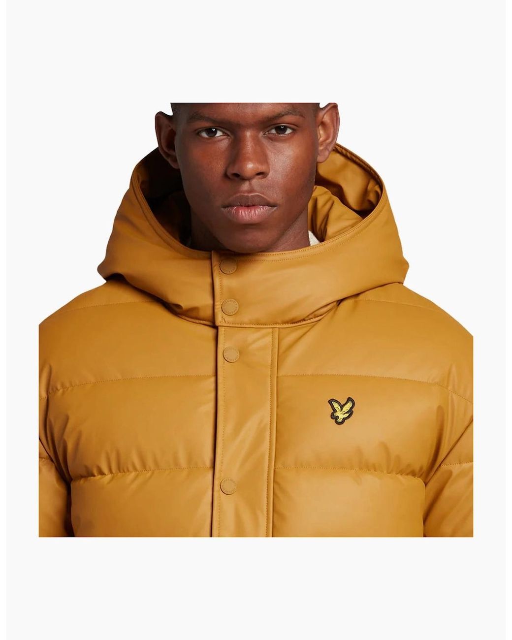 Lyle & Scott Brown Lyle & Scott Anniversary Rubberised Puffer Jacket for men