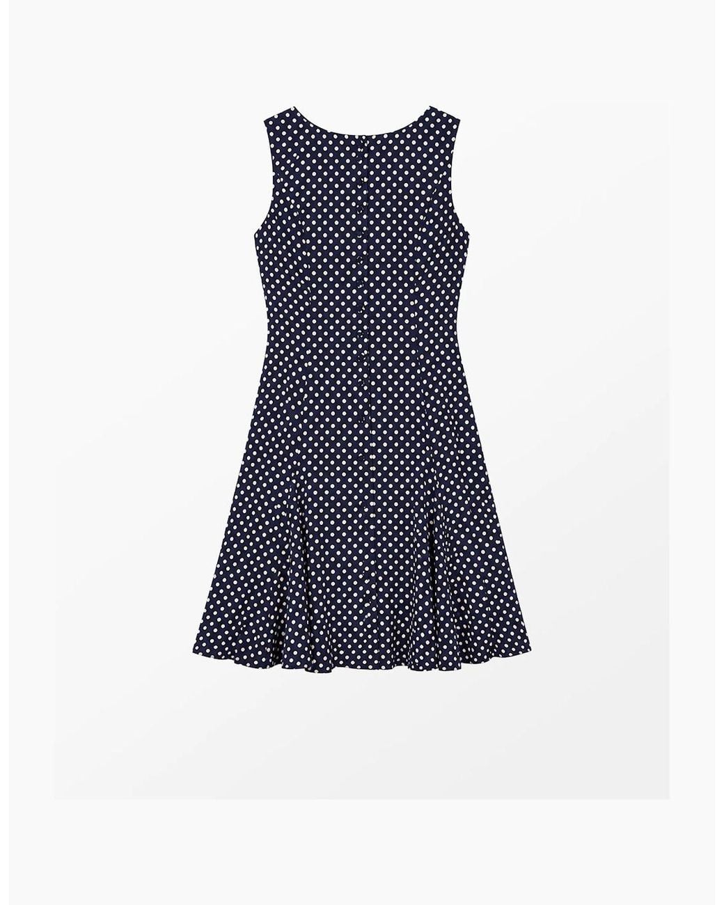 Ro&zo Blue Polka Dot Godet Mini Dress