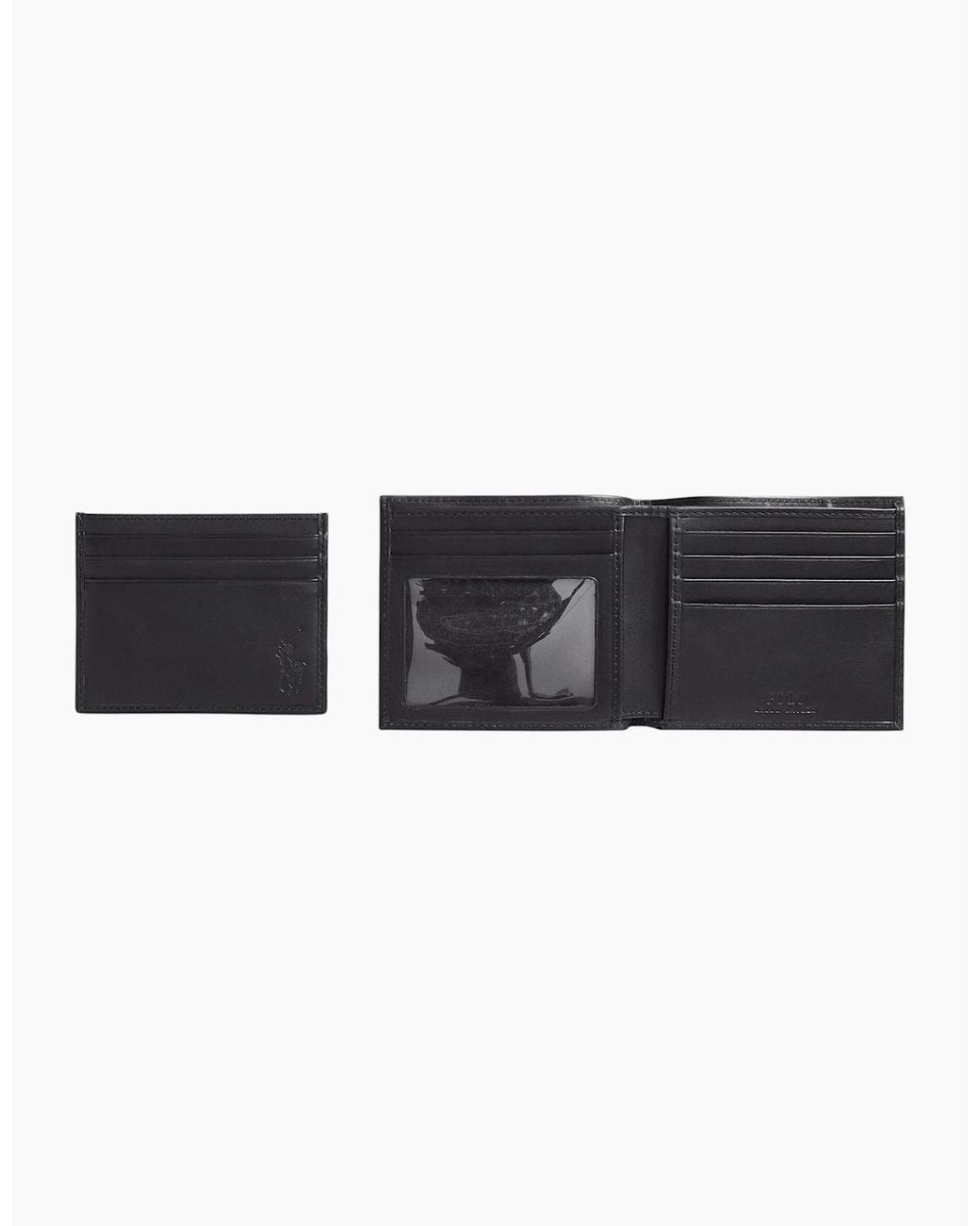 Polo Ralph Lauren Blue Ralph Lauren Wallet Gift Set Box Leather Bifold Credit Card Holder for men