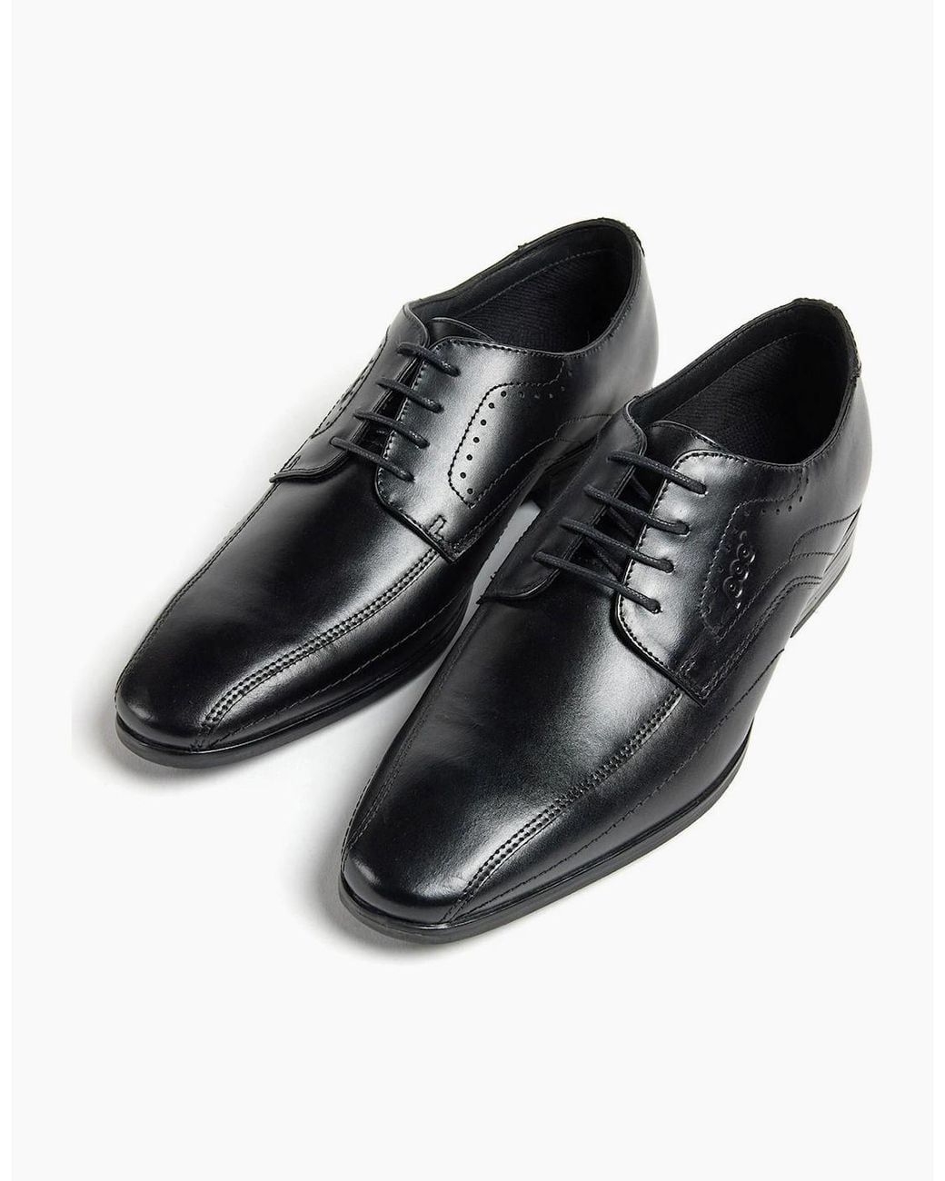 Pod Black Duke Leather Derby Shoes for men