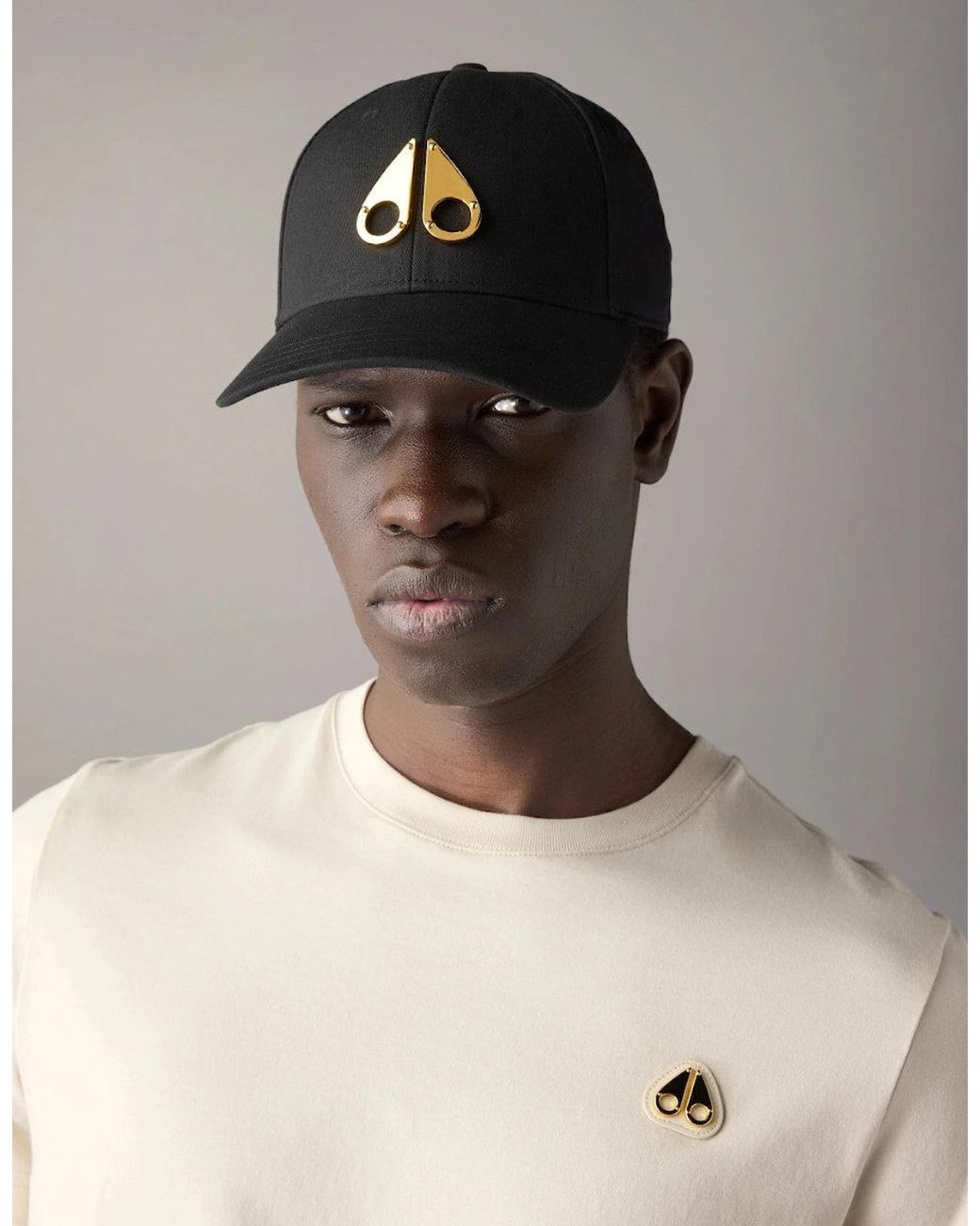 Moose Knuckles Black Logo Icon Cap for men
