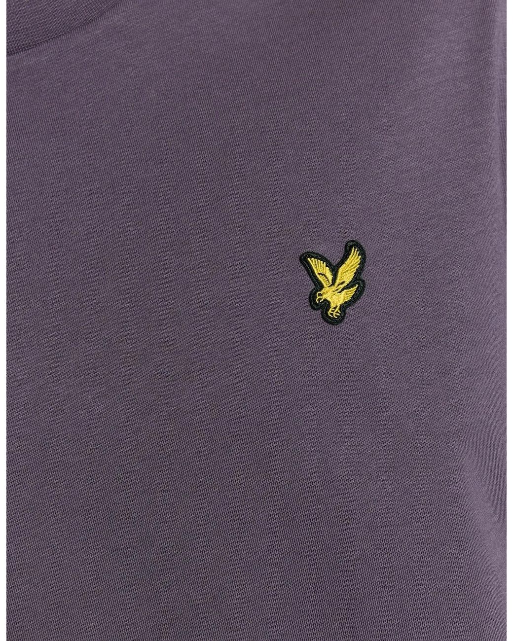Lyle & Scott Purple Oversized Cotton Crew Neck T-Shirt for men