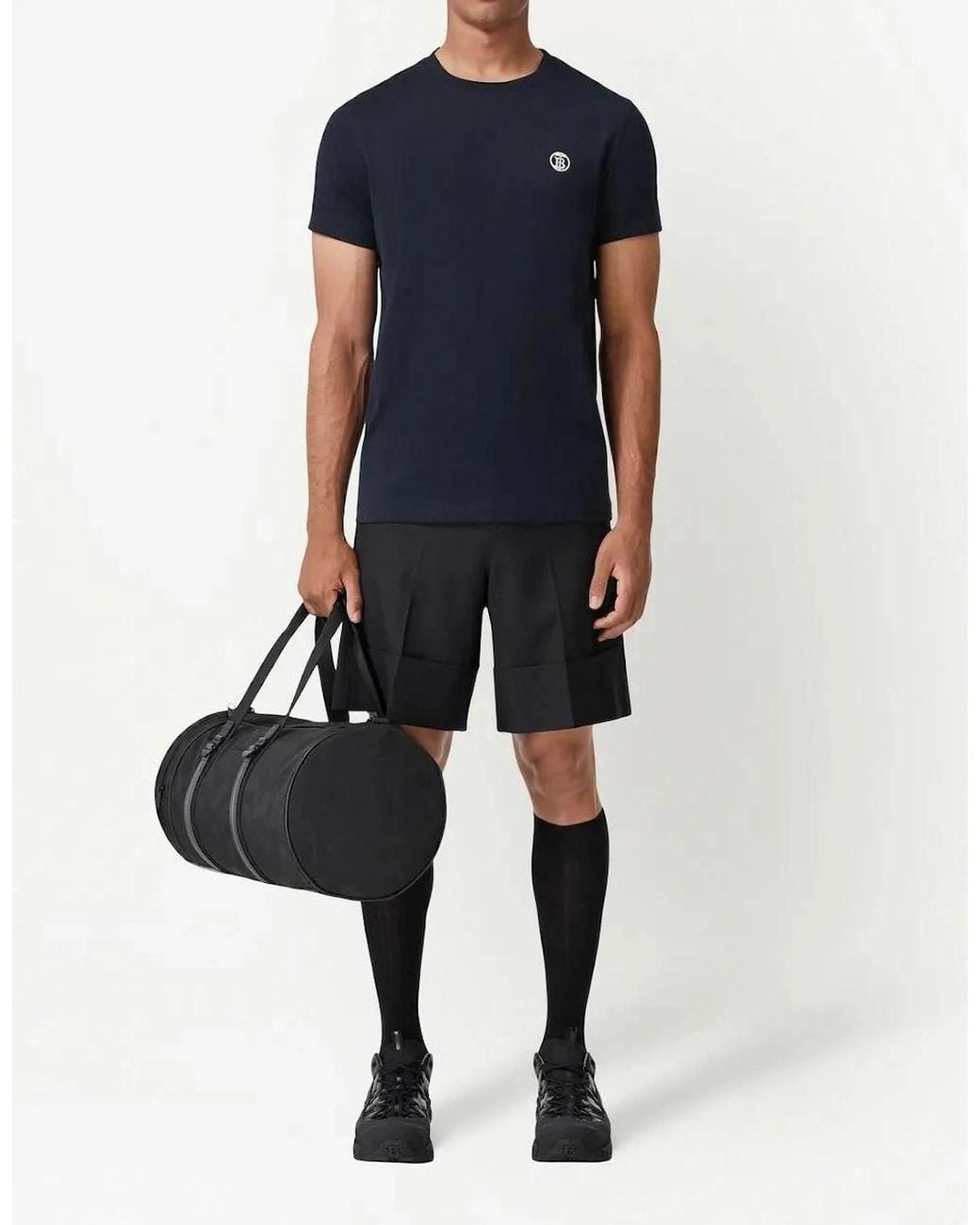 Burberry Blue 'Parker' Tb-Embroidered Logo T-Shirt for men