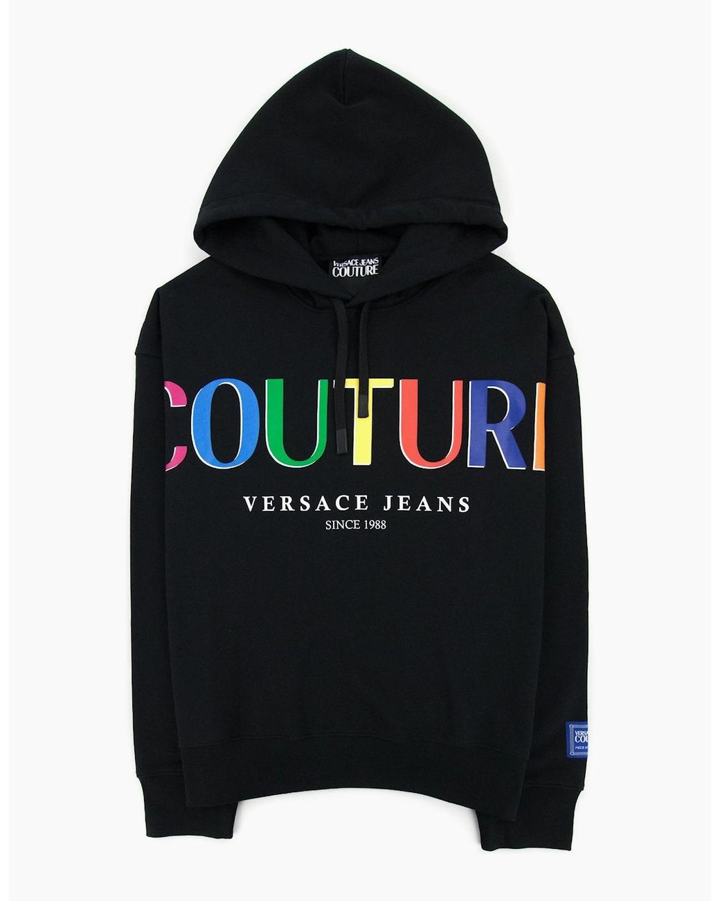 Versace Black Jeans Couture Logo Hoody for men