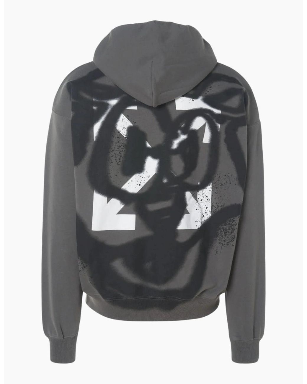 Off-White c/o Virgil Abloh Gray Teddy Arrow Skate Fit Steel Hoodie for men