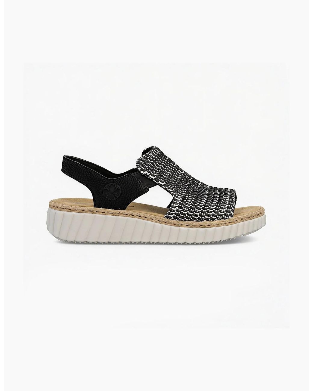 Rieker Black 69276 Wedge Sandals