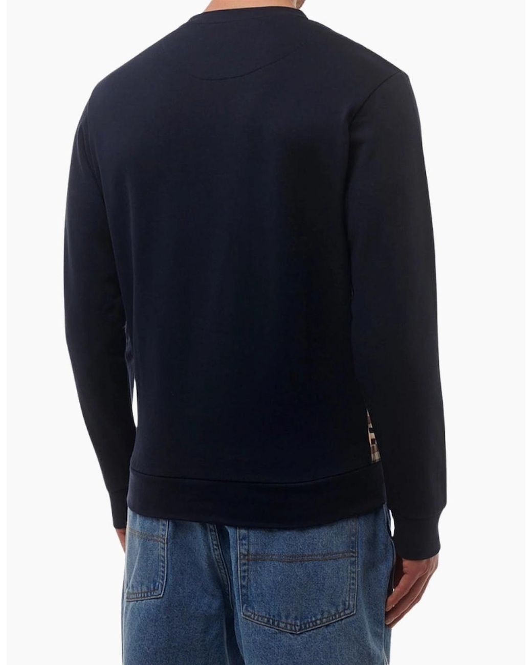 Aquascutum Blue Active Club Check Crewneck for men