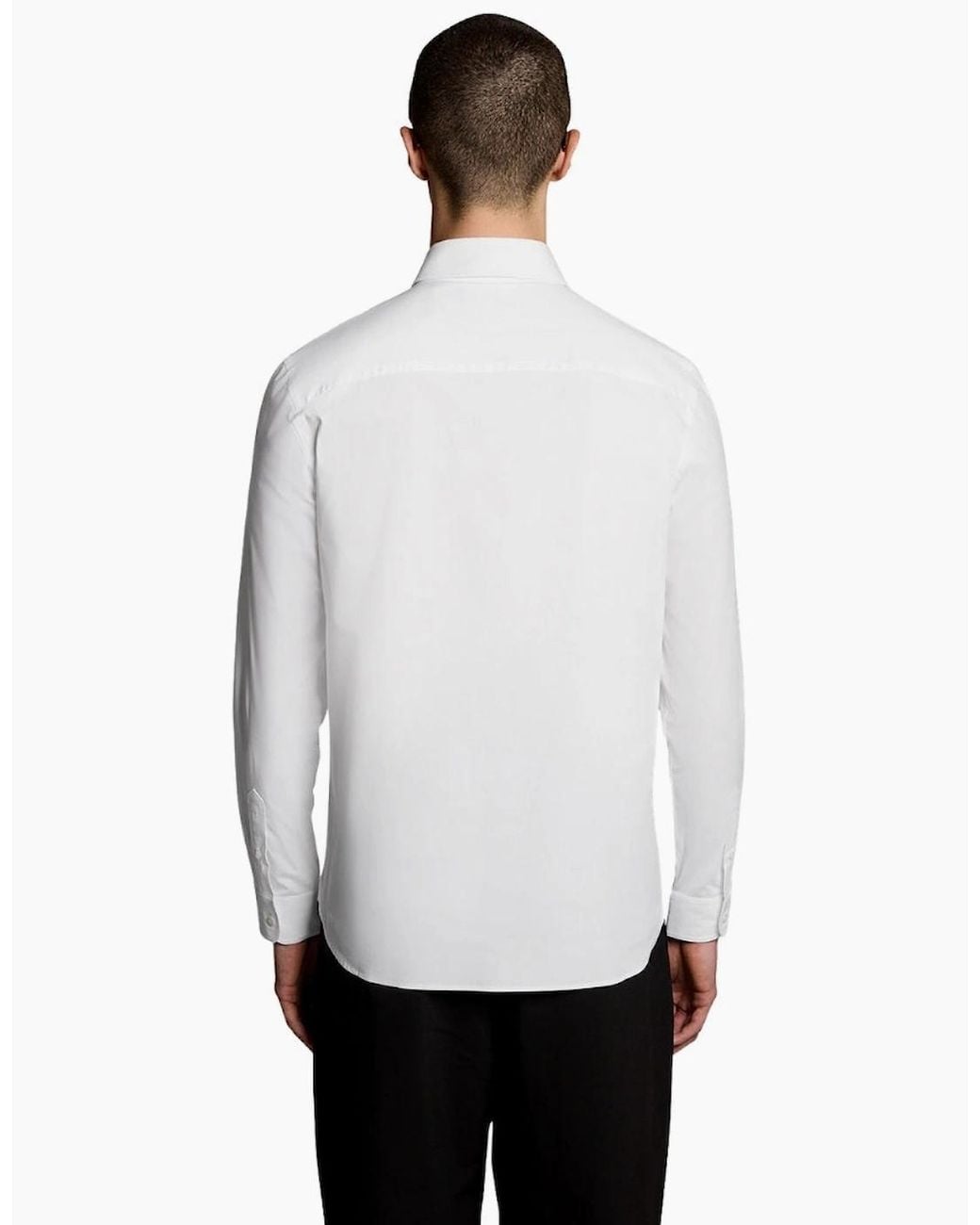 Lyle & Scott White Lyle & Scott Tonal Easy Care Poplin Shirt for men