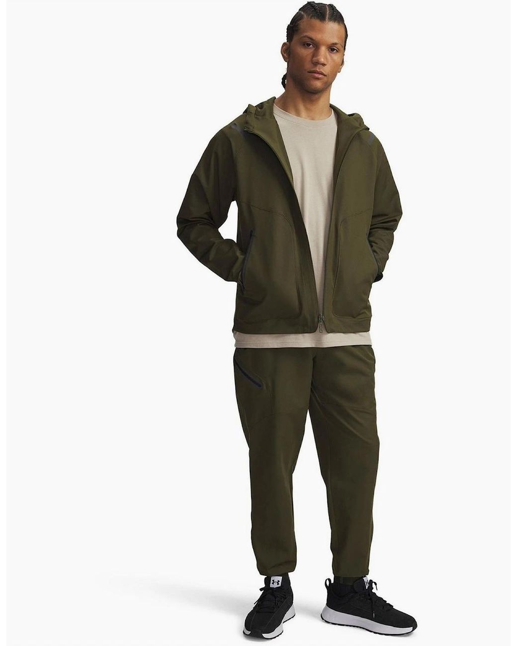Under Armour Green Unstoppable Slim Tapered Running Pants for men