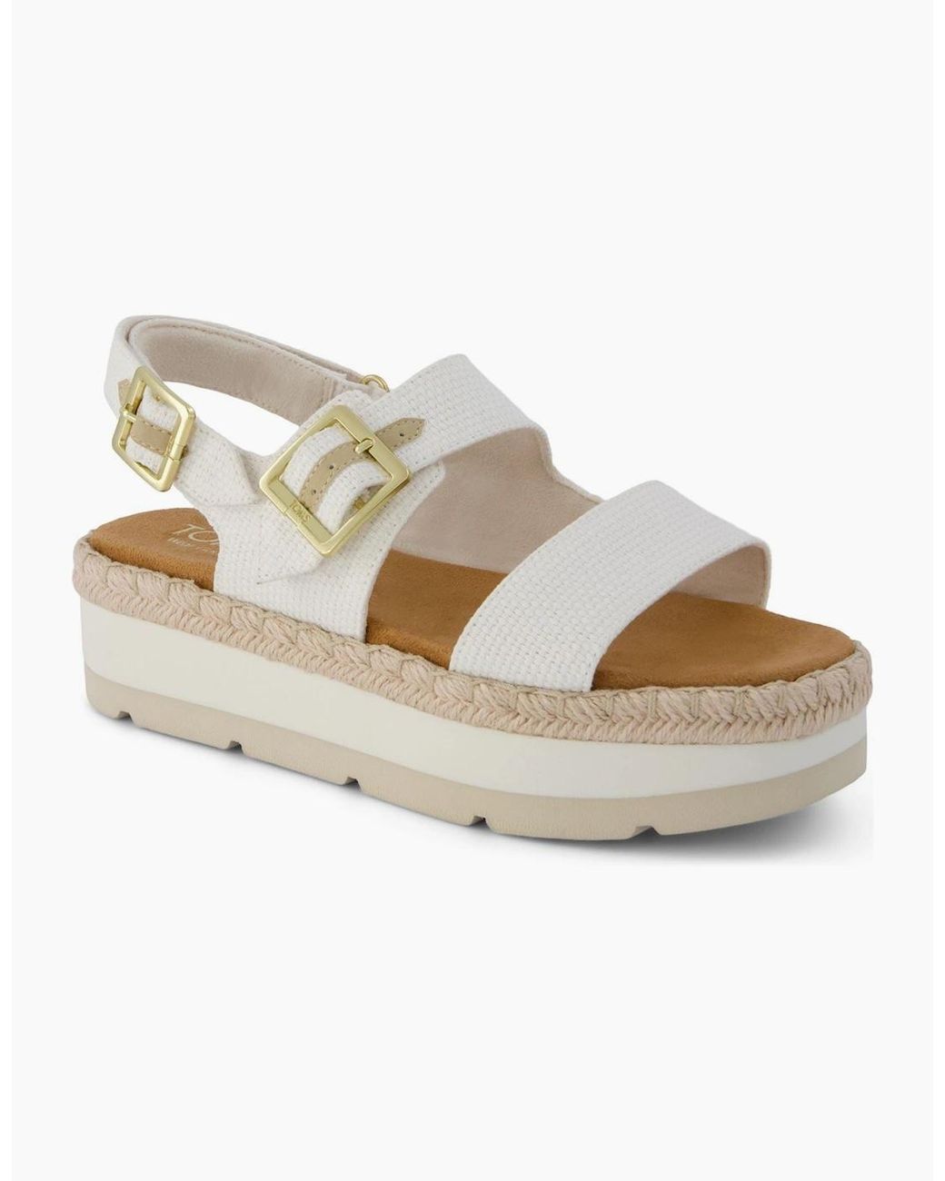 TOMS White Giana Flatform Sandals
