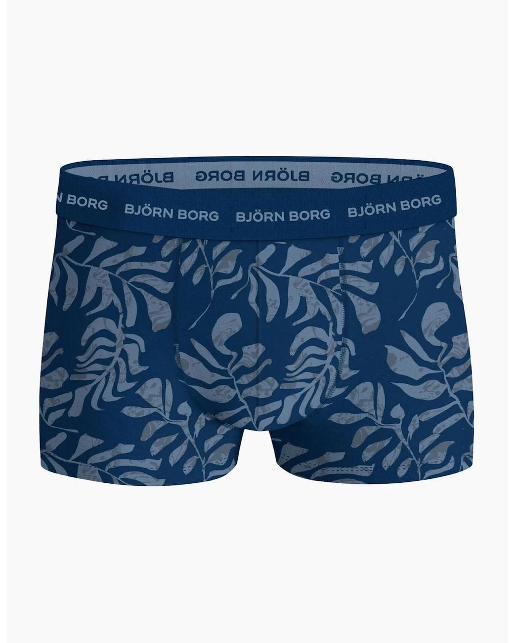 Björn Borg Blue 3-Pack Fern Leaf Print Boxer Trunks for men