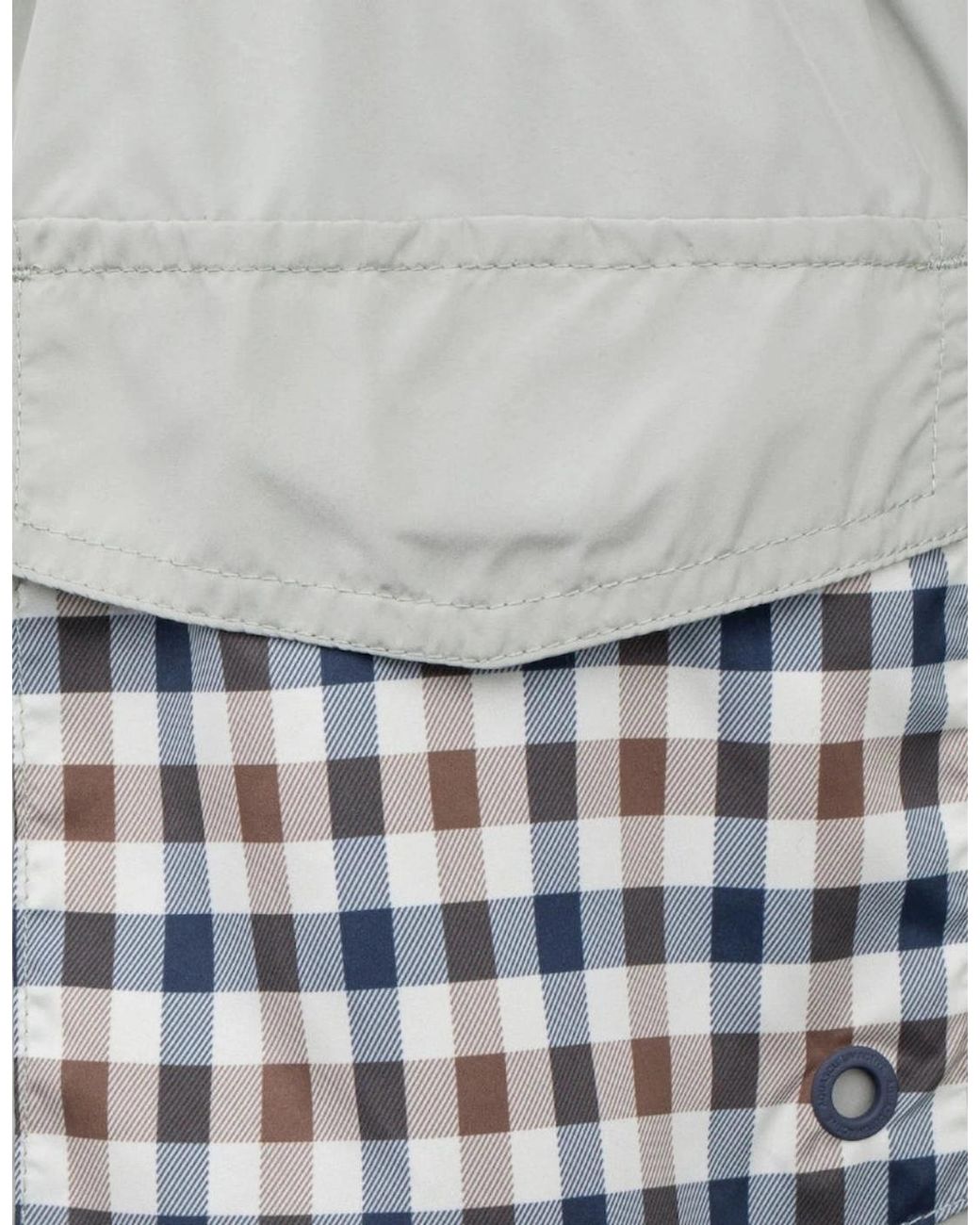 Aquascutum Gray Active Club Check Pocket Salvia Light Swim Shorts for men
