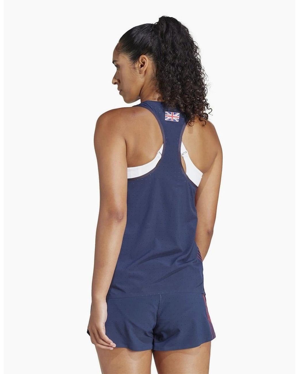 Adidas Blue Team Gb Adizero Running Tank Top