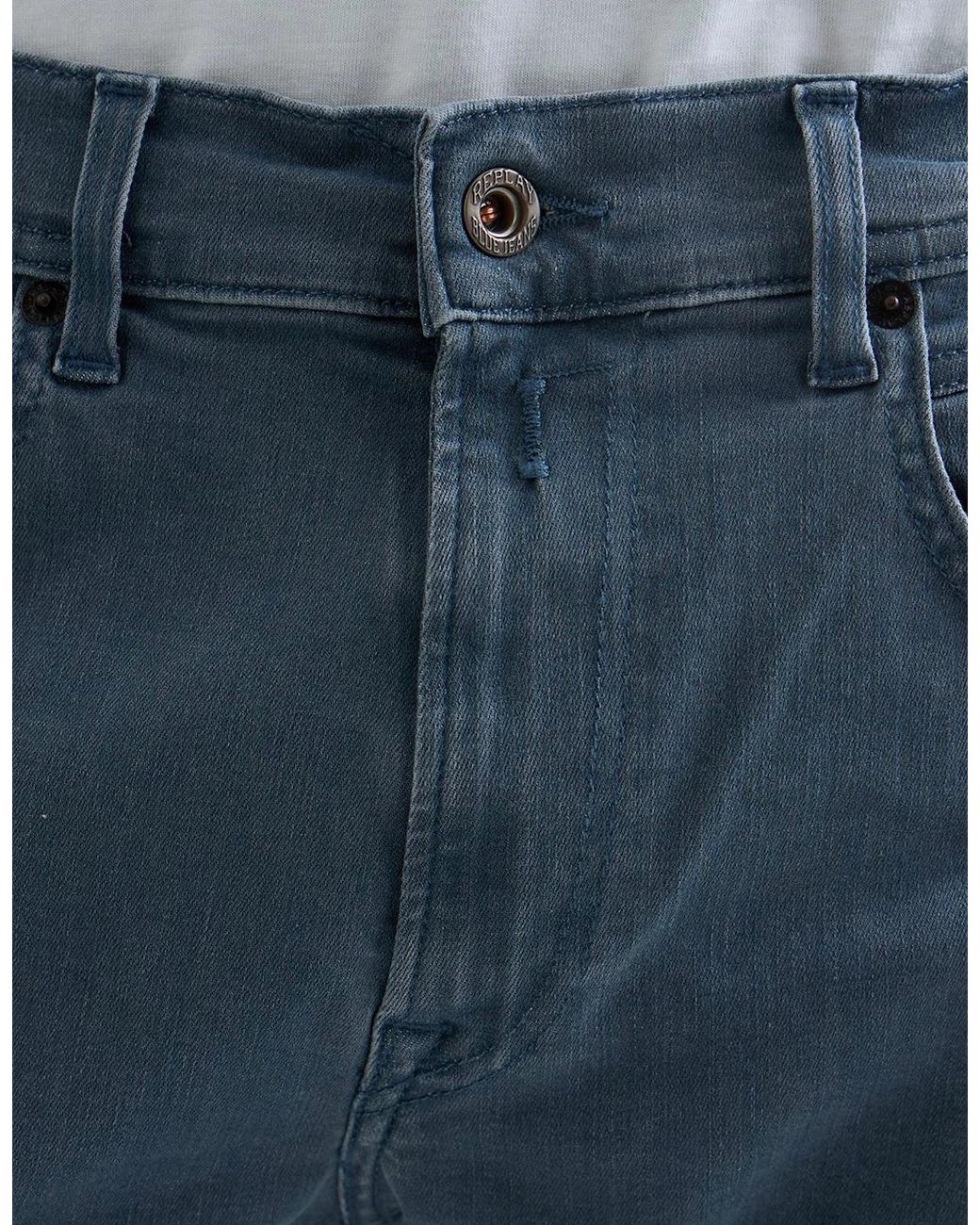 Replay Blue Grover Hyperflex Denim Straight Fit Jean for men
