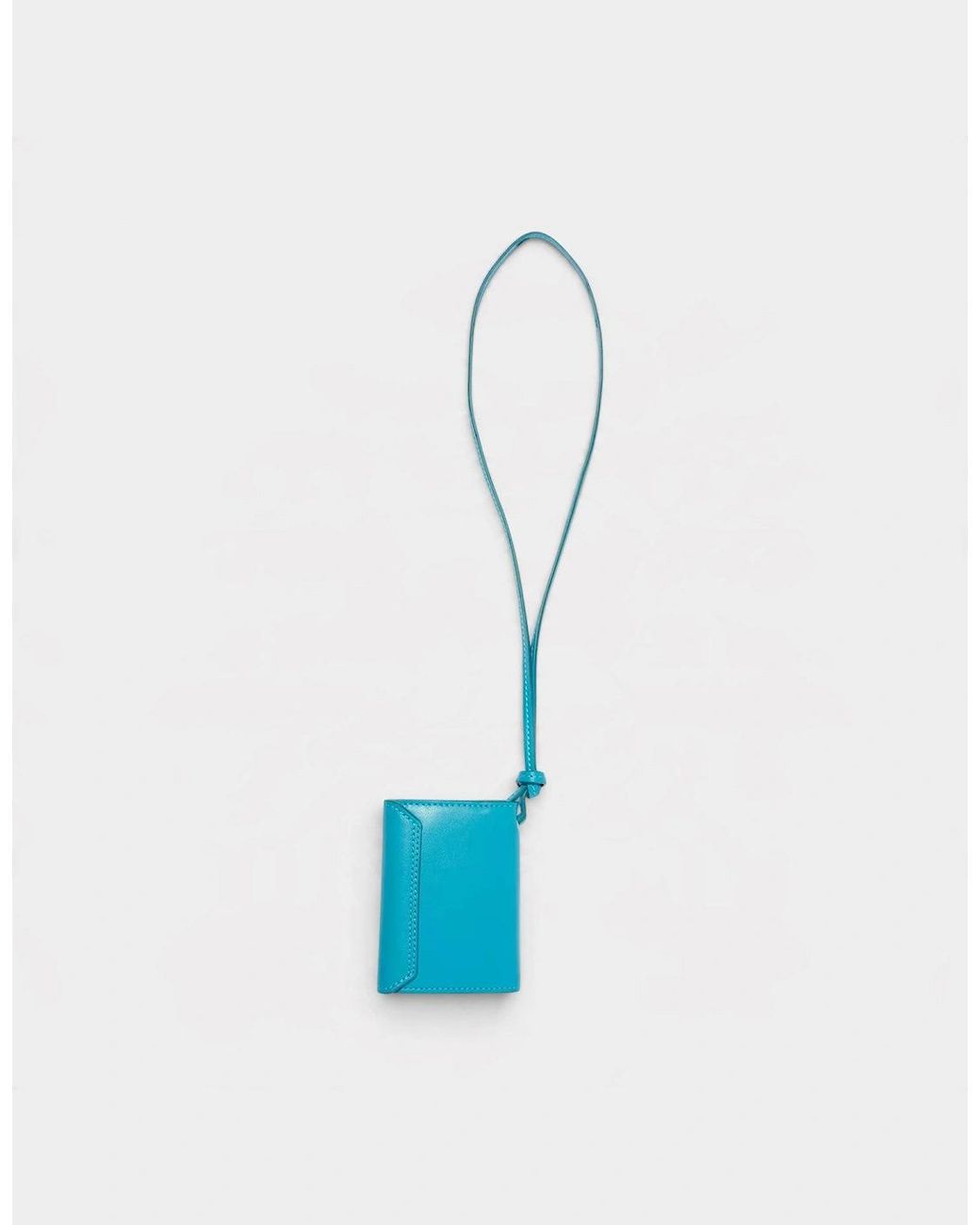 Jacquemus Blue Logo Le Porte Leather Lanyard Wallet