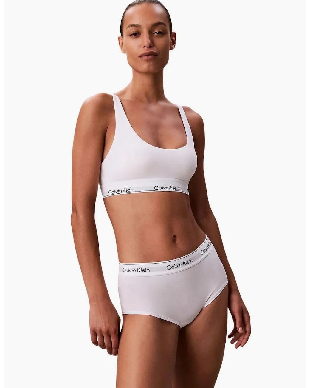 Calvin Klein White Icon Cotton Modal Lightly Lined Bralette