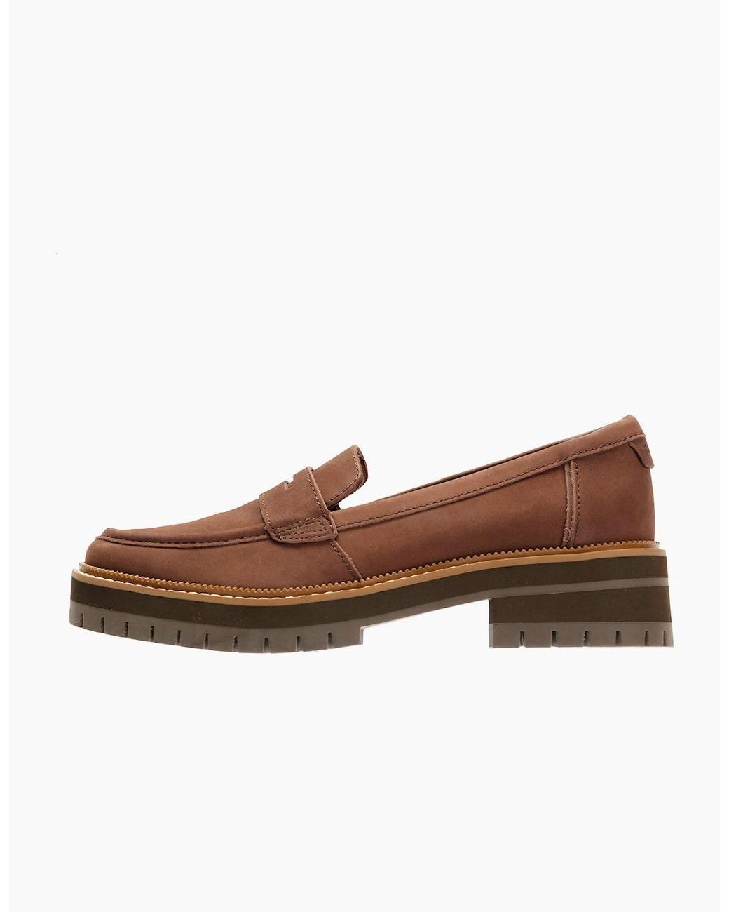 TOMS Brown Cara Leather Oak Loafers