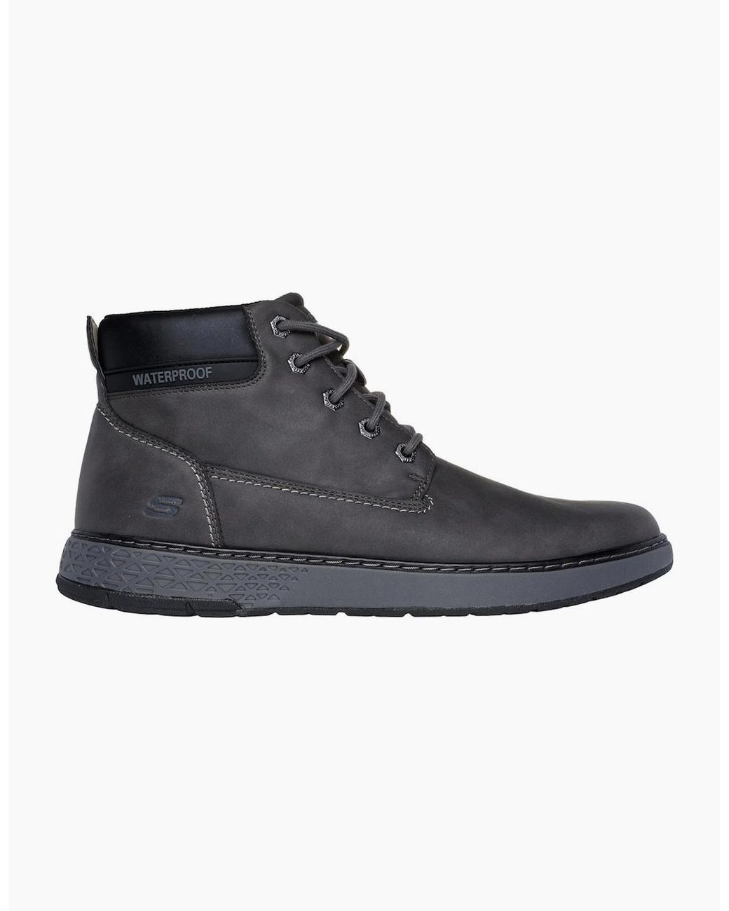 Skechers Black Garlan Deno Polyurethane Charcoal Ankle Boots for men