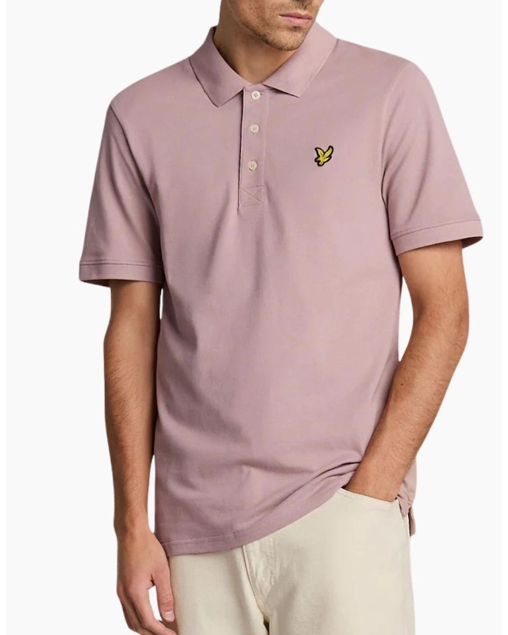 Lyle & Scott Pink Lyle & Scott Field Thistle Plain Polo Shirt for men