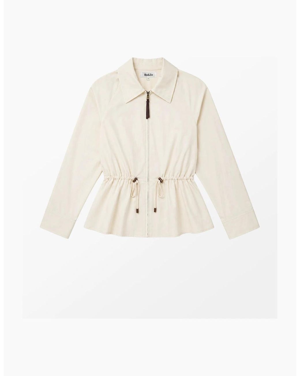 Ro&zo White Drawstring Waisted Water-Resistant Jacket