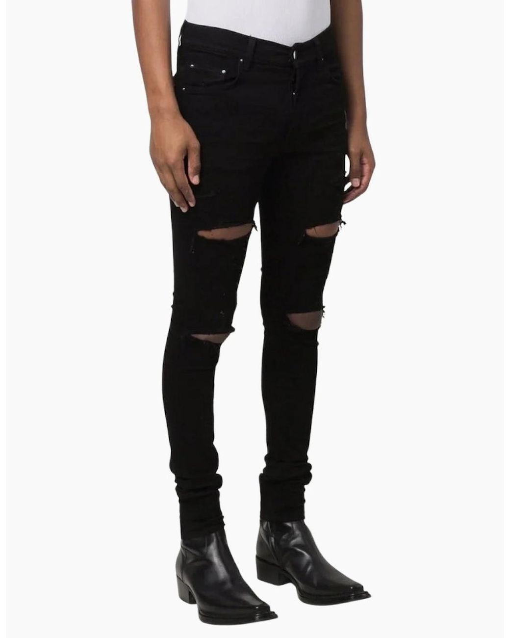 Amiri Black Slim Fit Thrasher Plus Denim Jeans for men