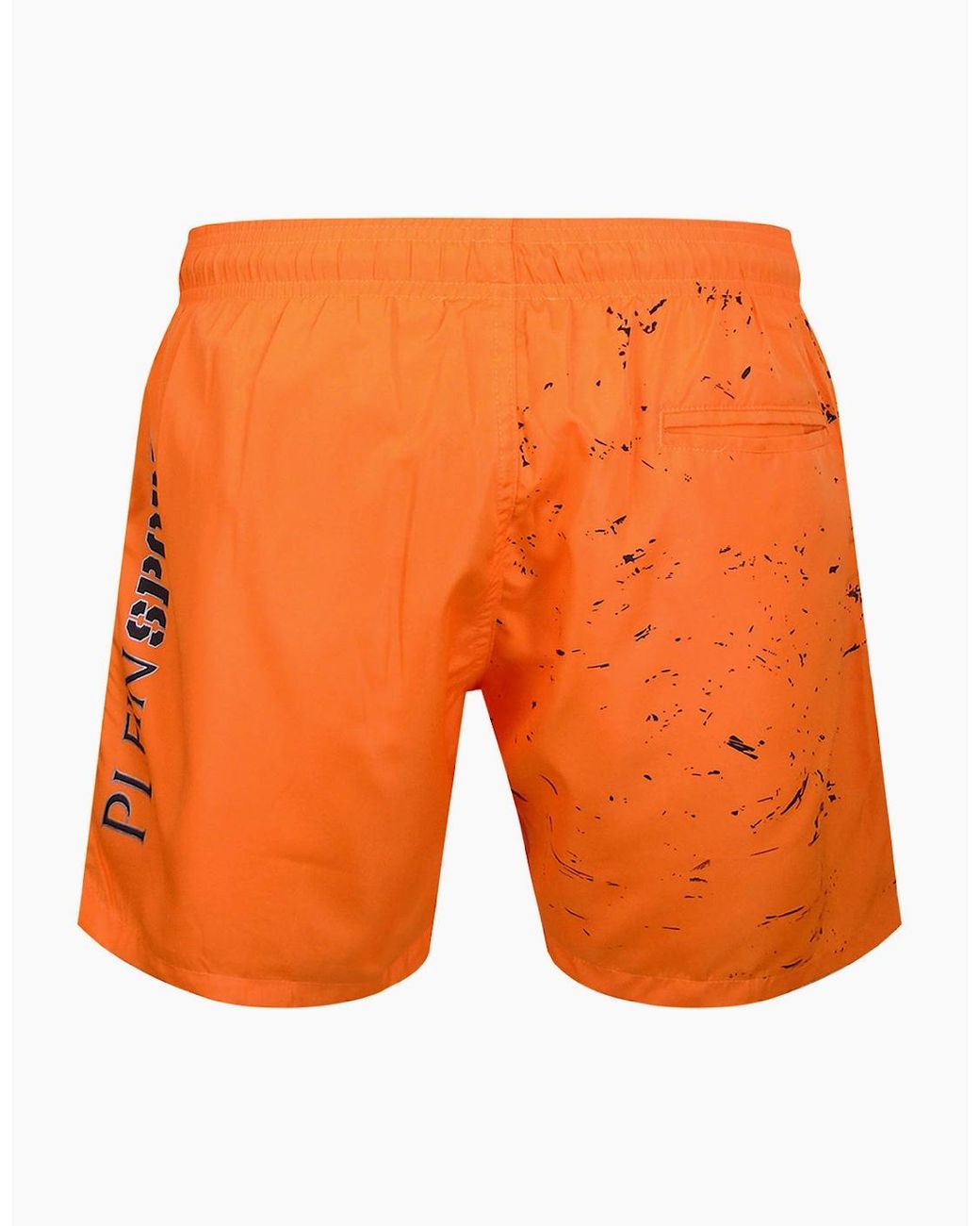 Philipp Plein Orange Plein Sport Water Tiger Logo Medium Boardshort Swim Shorts for men