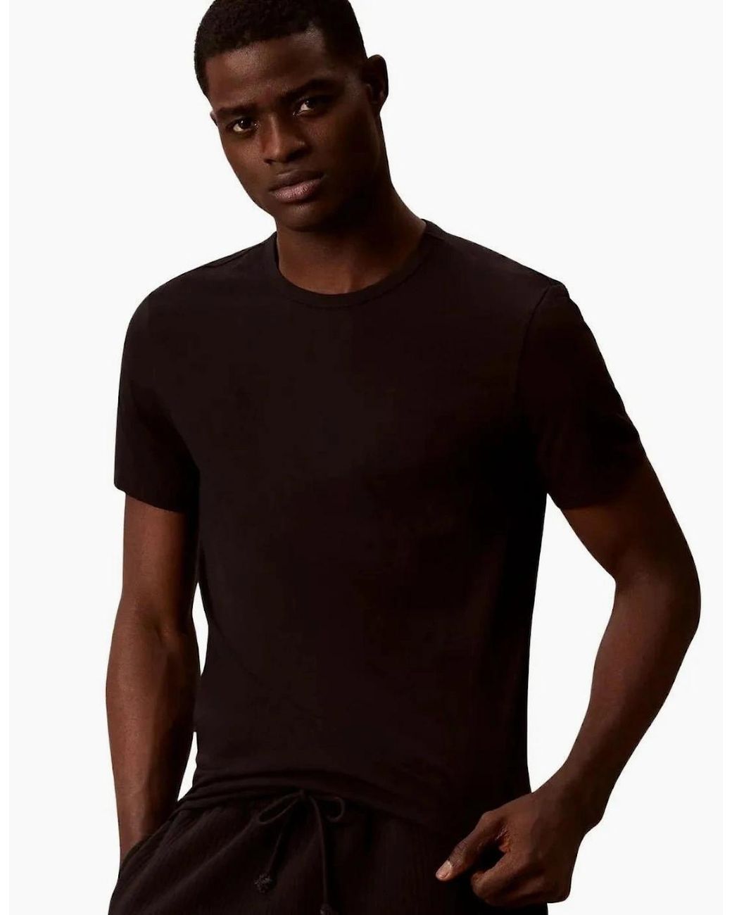 Calvin Klein Blue 3-Pack Cotton Microfibre Stretch T-Shirts for men