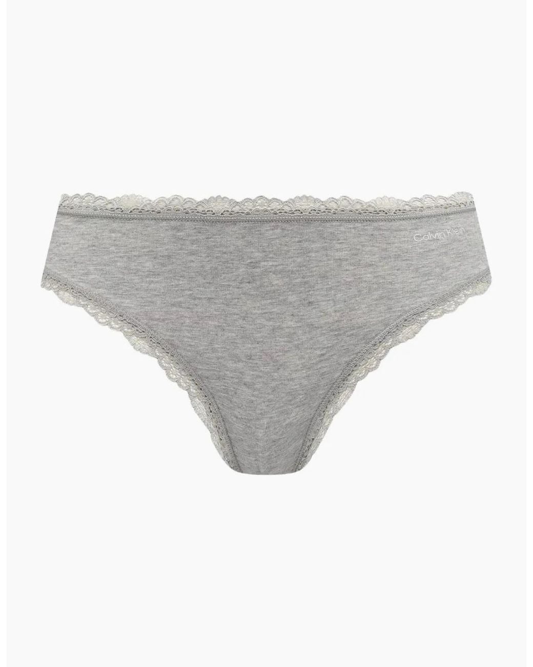 Calvin Klein Gray 2-Pack Modern Cotton Lace Bikini Briefs, Heather