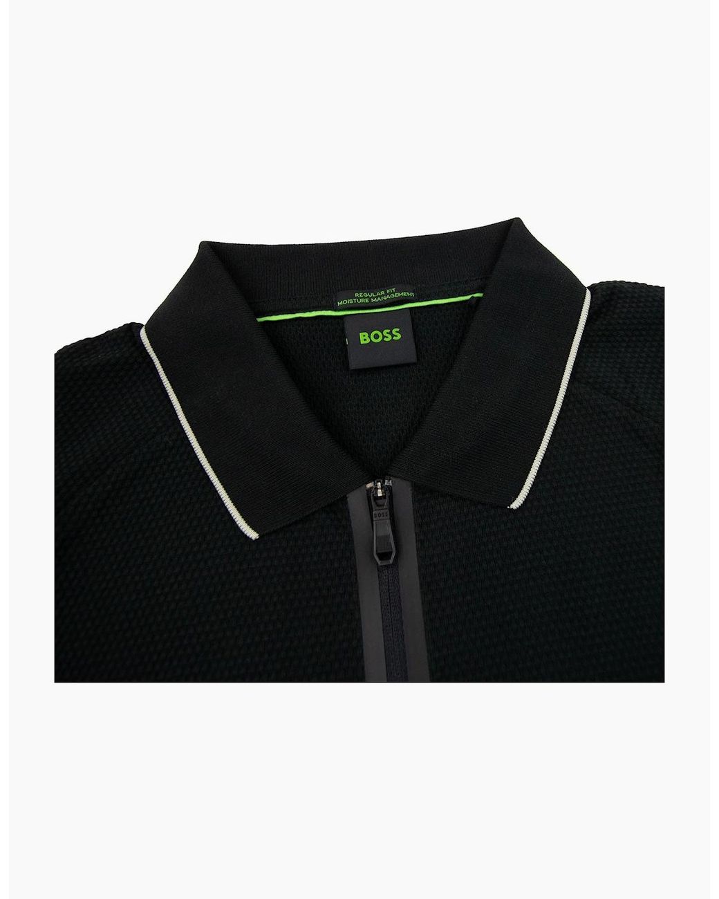 Boss Black Philix Structured-Cotton Polo Shirt With Contrast Logo 001 for men