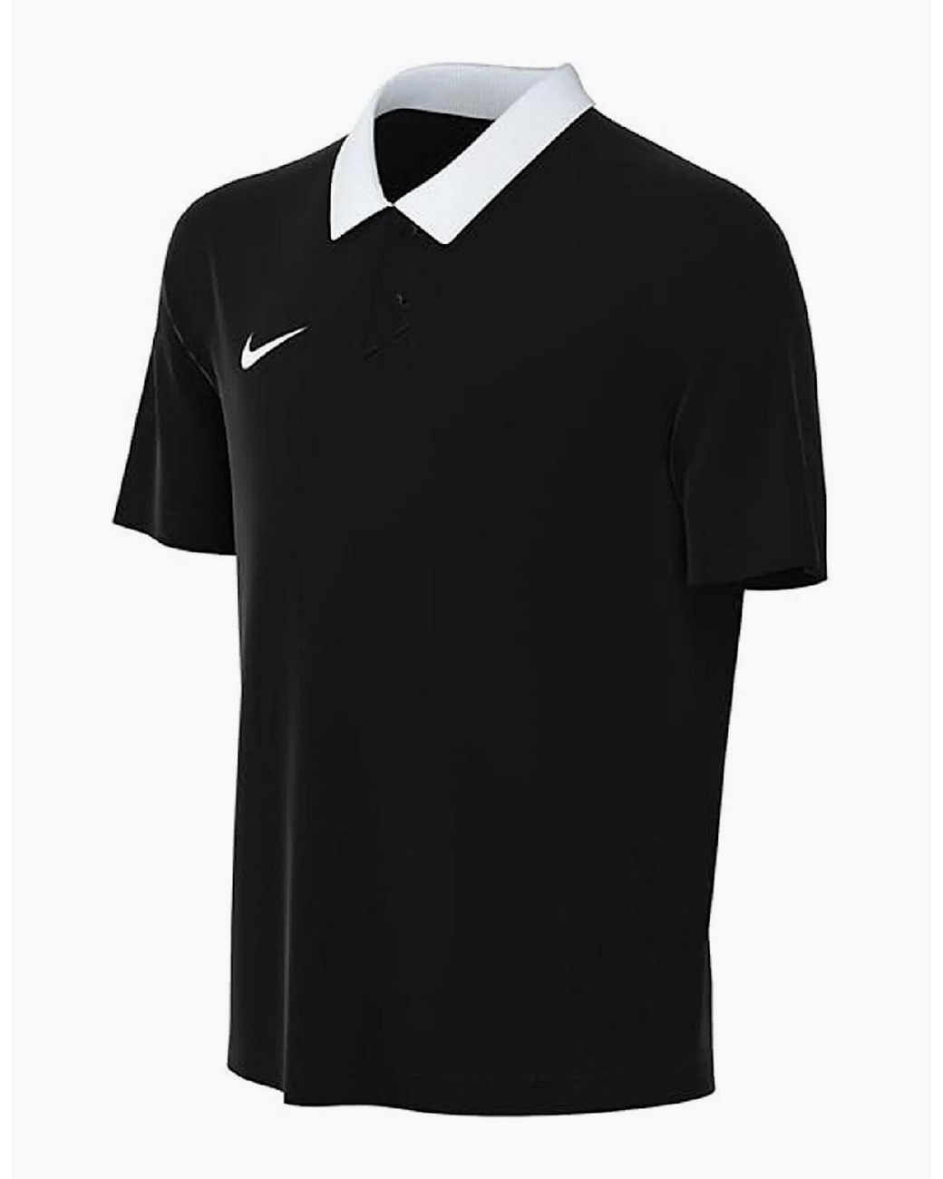 Nike Black Printed Logo Collared Neck Short Sleeve Shirt for men