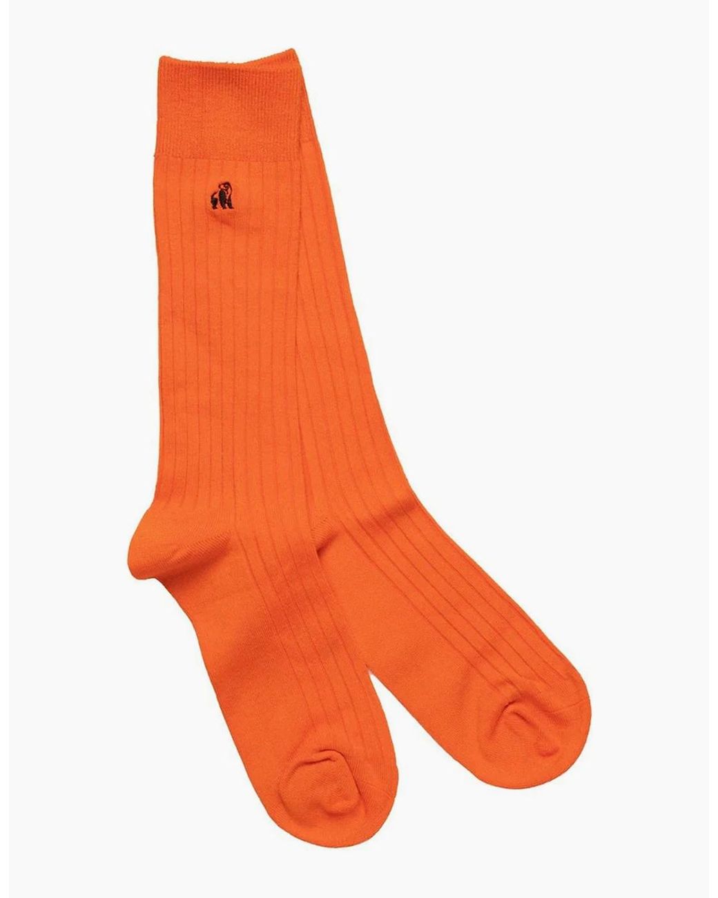Swole Panda Orange Bamboo Socks for men