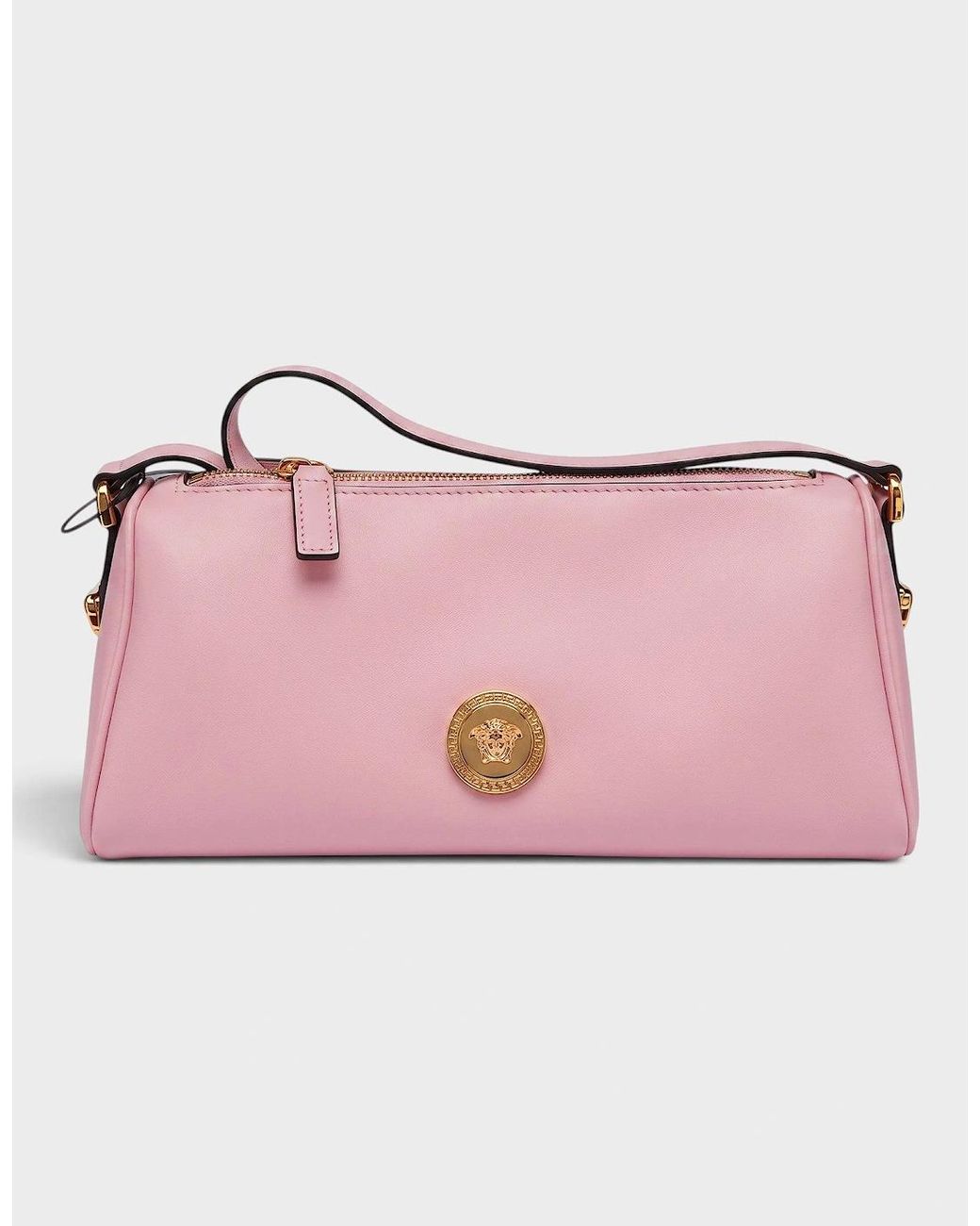 Versace Pink Medusa Leather Shoulder Bag