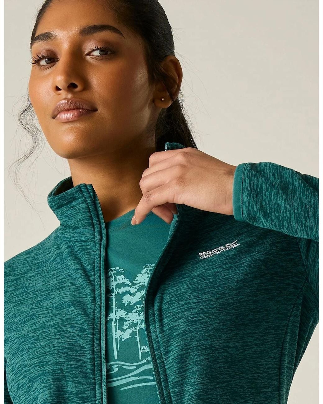 Regatta Green Ladies Harrow Full Zip Fleece Jacket