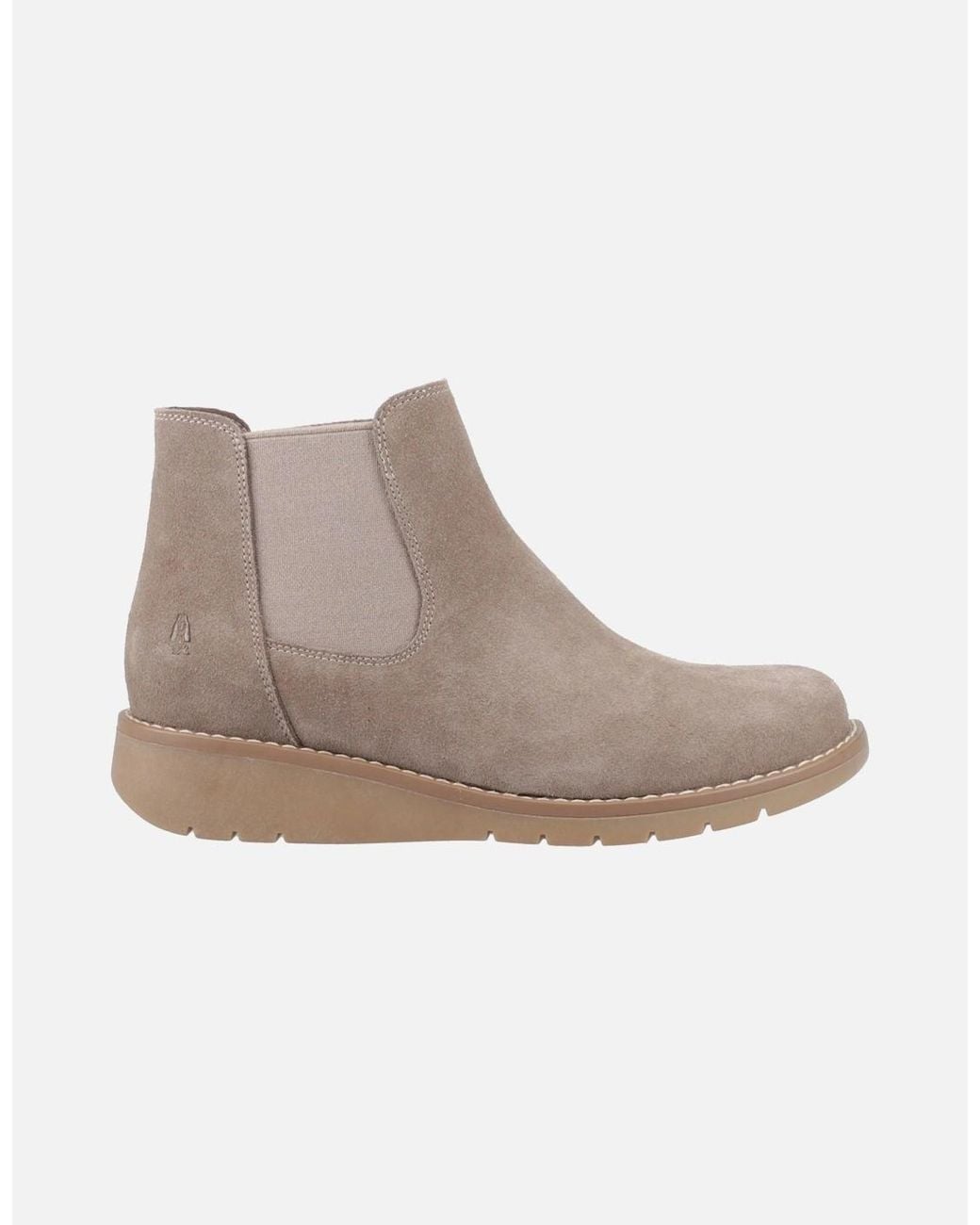 Hush Puppies Natural Leonie Suede Taupe Flat Chelsea Boots