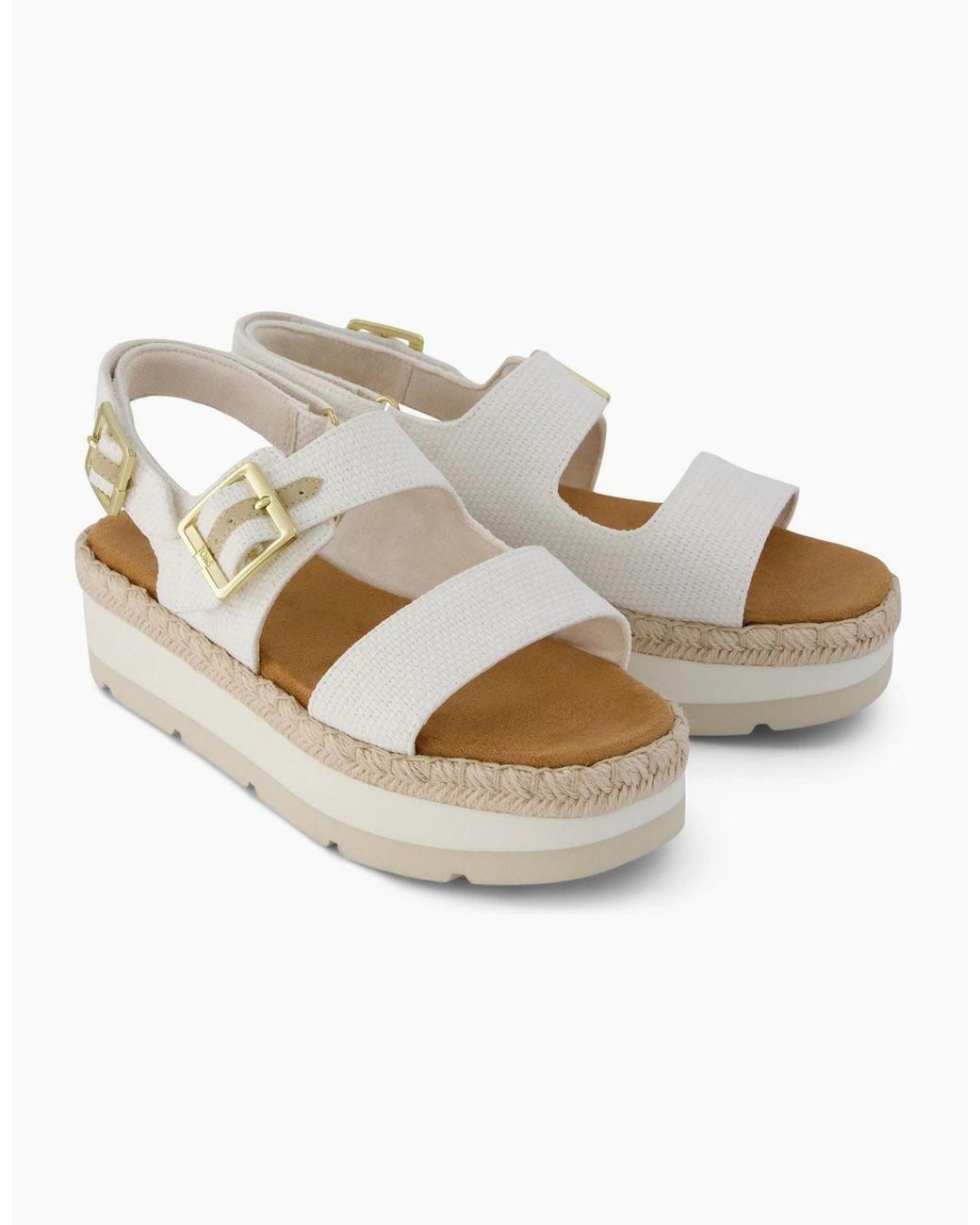 TOMS White Giana Flatform Sandals