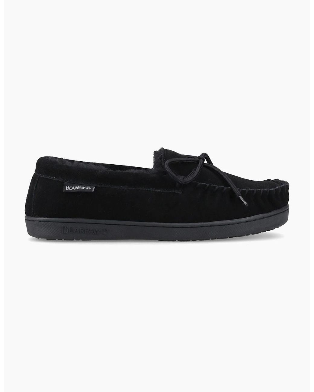 BEARPAW Black Moc Ii Suede Slippers for men