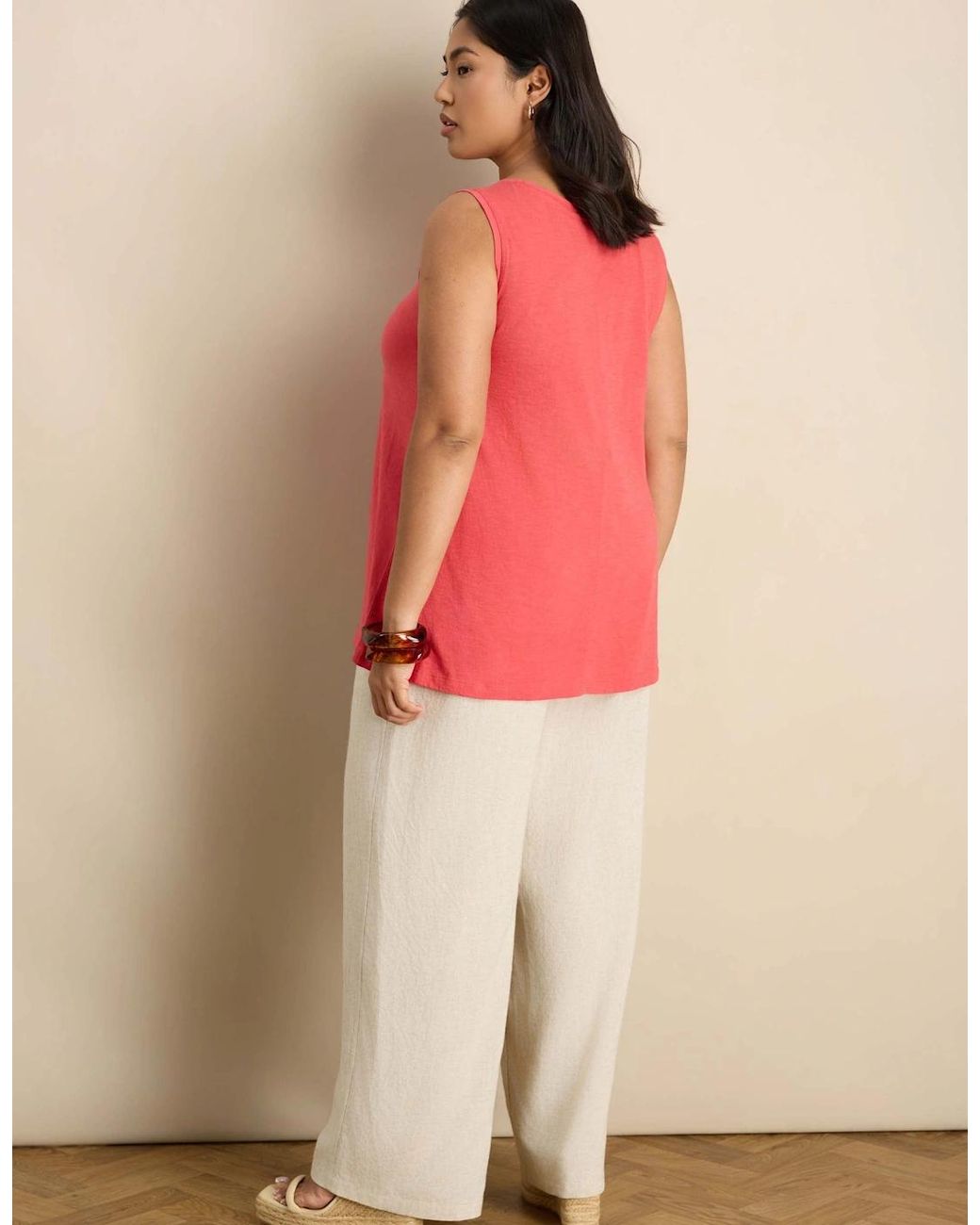 Live Unlimited London Pink Cotton Slub Round Neck Vest