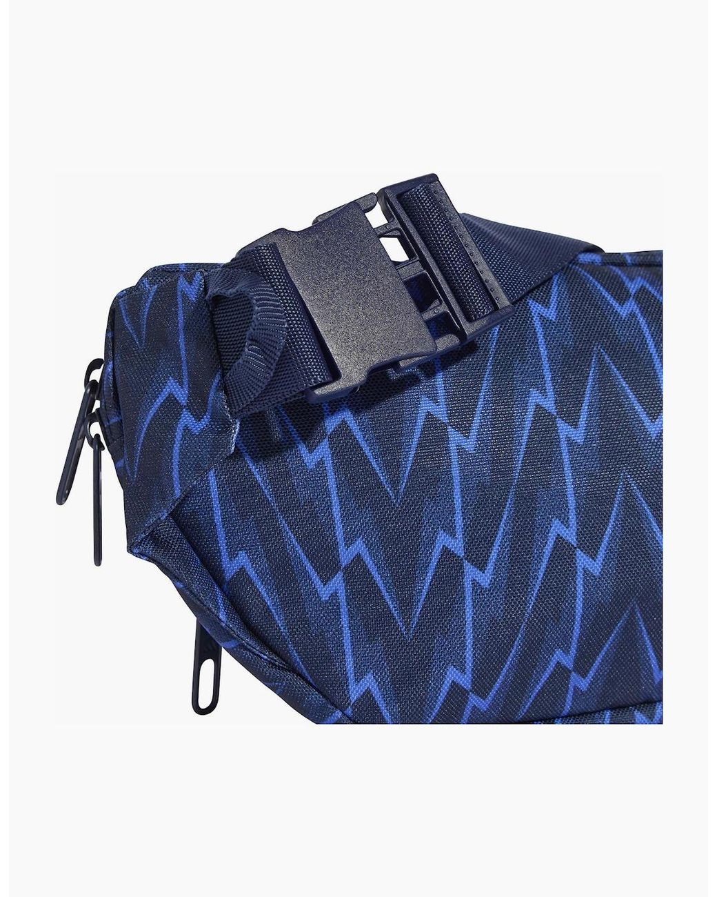 Adidas Blue Afc Waistbag Abstract Patterned Badge Fanny Pack for men