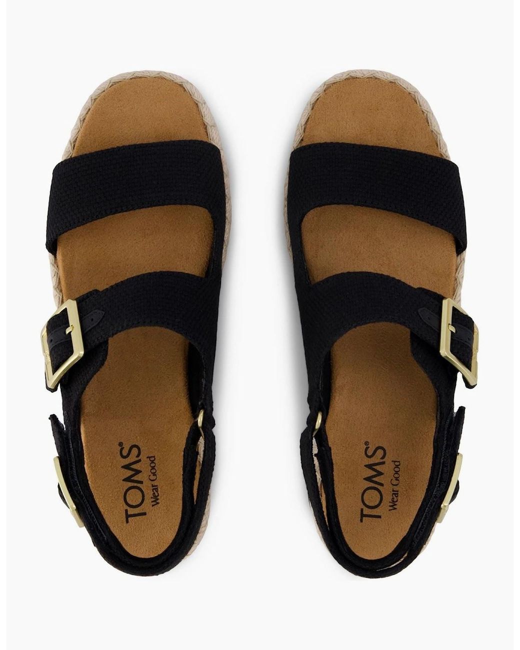 TOMS Black Giana Flatform Sandals
