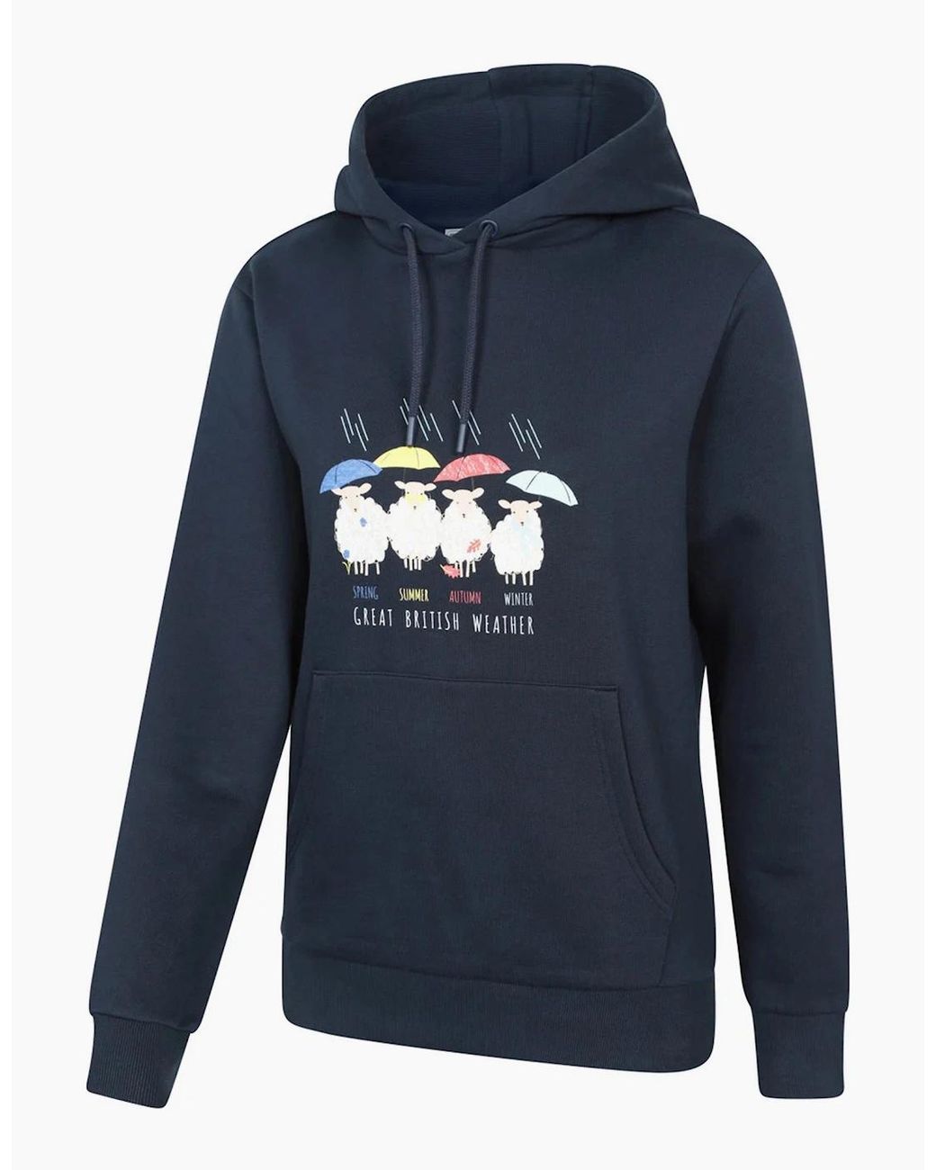 Mountain Warehouse Blue Ladies Great British Weather Regular Hoodie