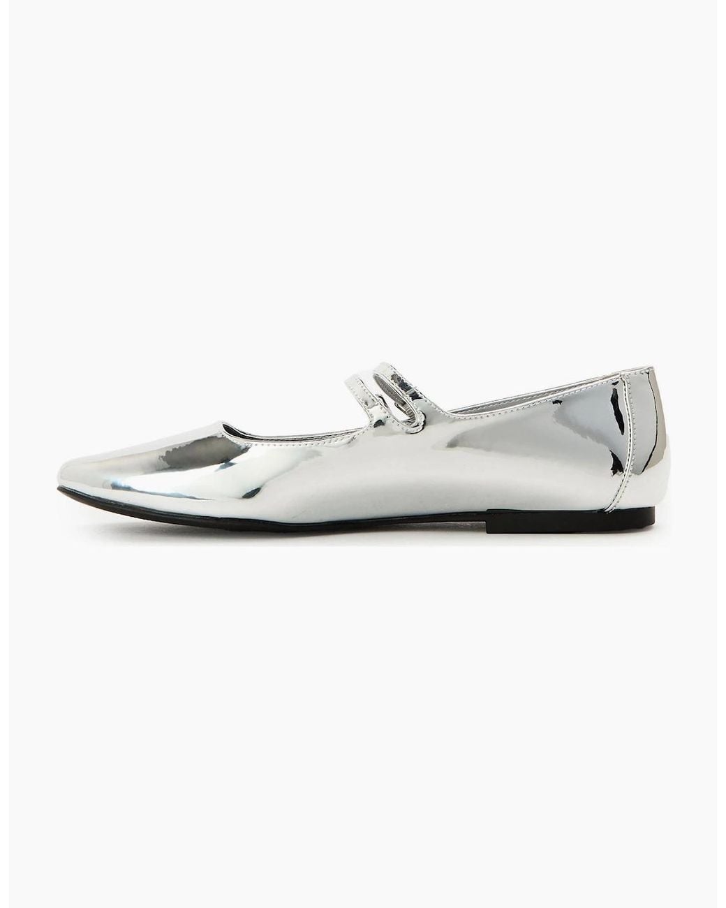 Steve Madden White Alisah Metallic Mary Janes Flats