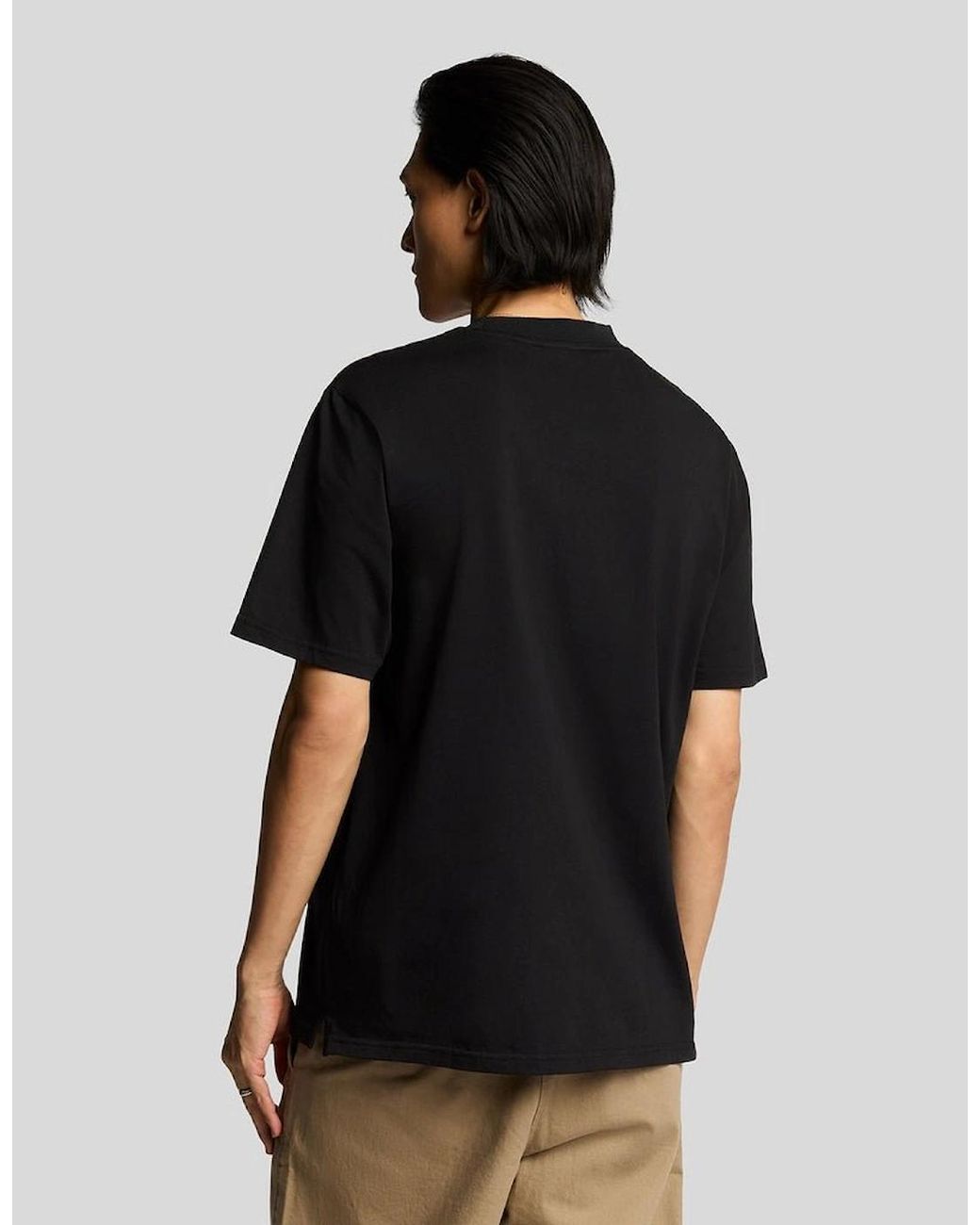Lyle & Scott Black Oversized Cotton Crew Neck T-Shirt for men