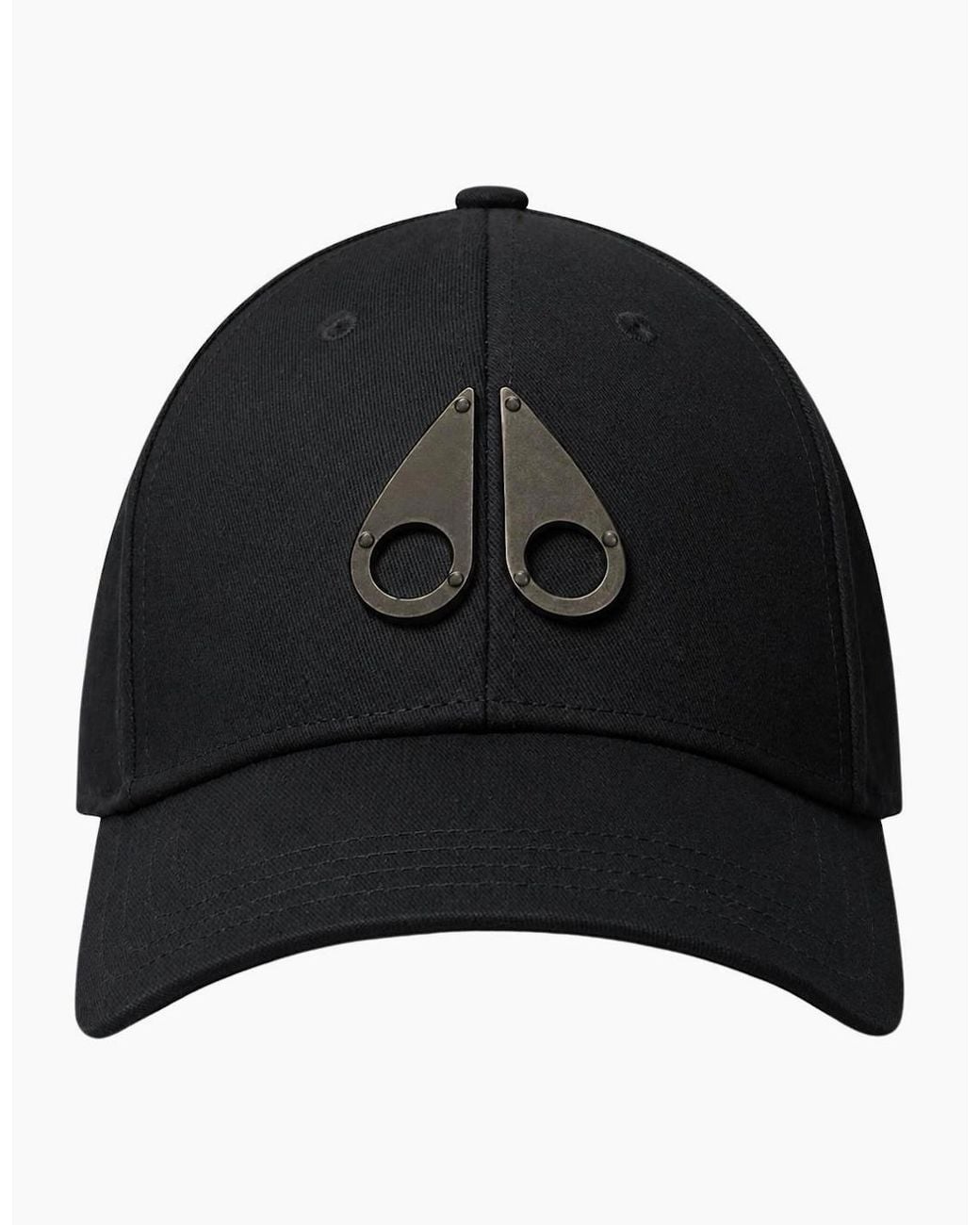 Moose Knuckles Black Cotton Metal Icon Logo Cap for men