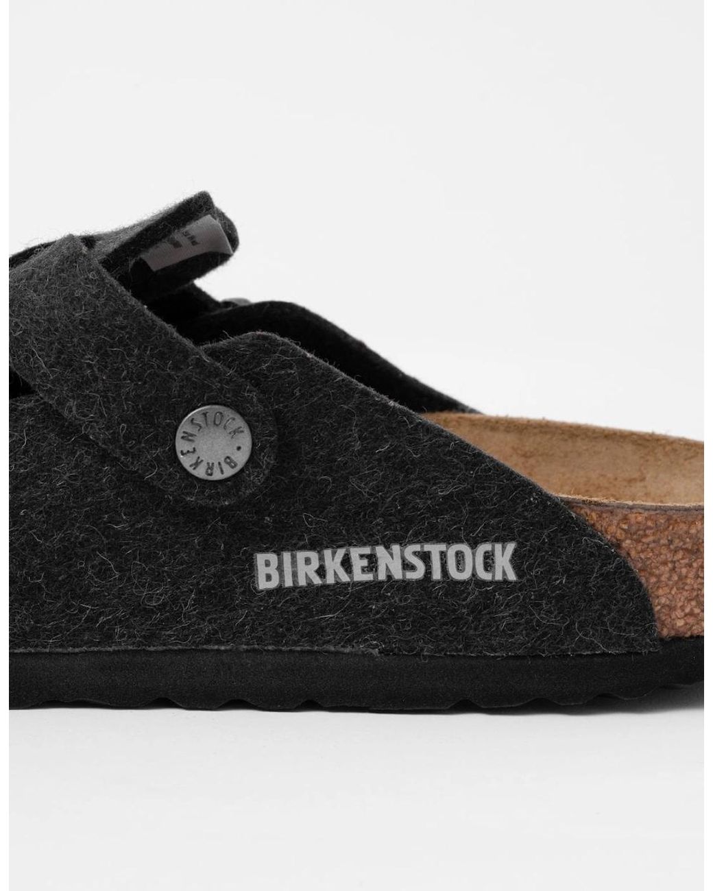 Birkenstock Boston Black Wool Felt Clogs for men