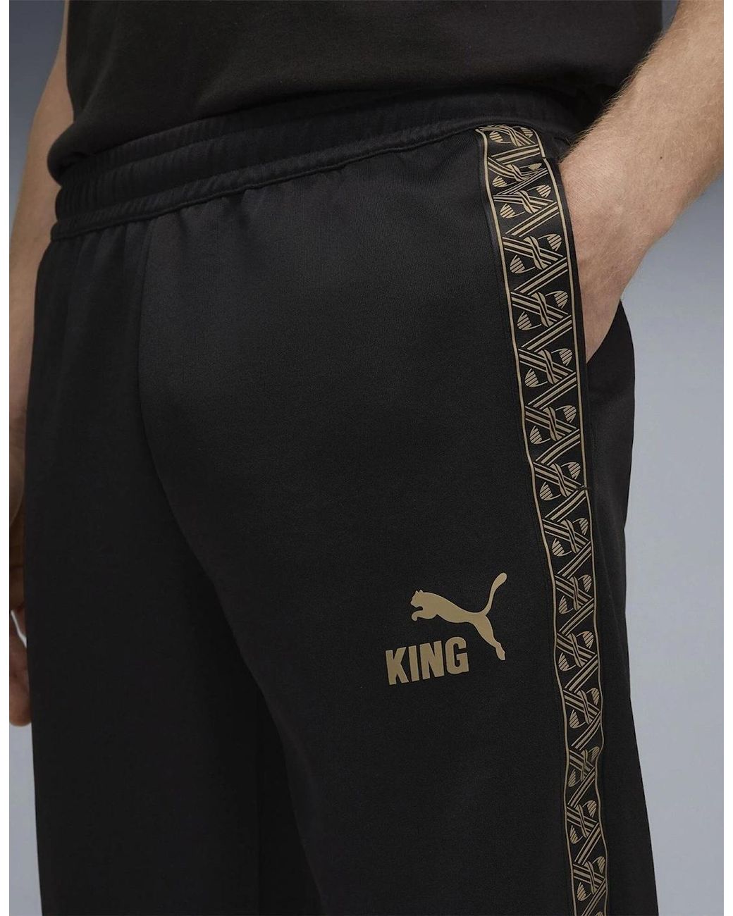PUMA Black King Anthem Performance Tracksuit Bottoms for men