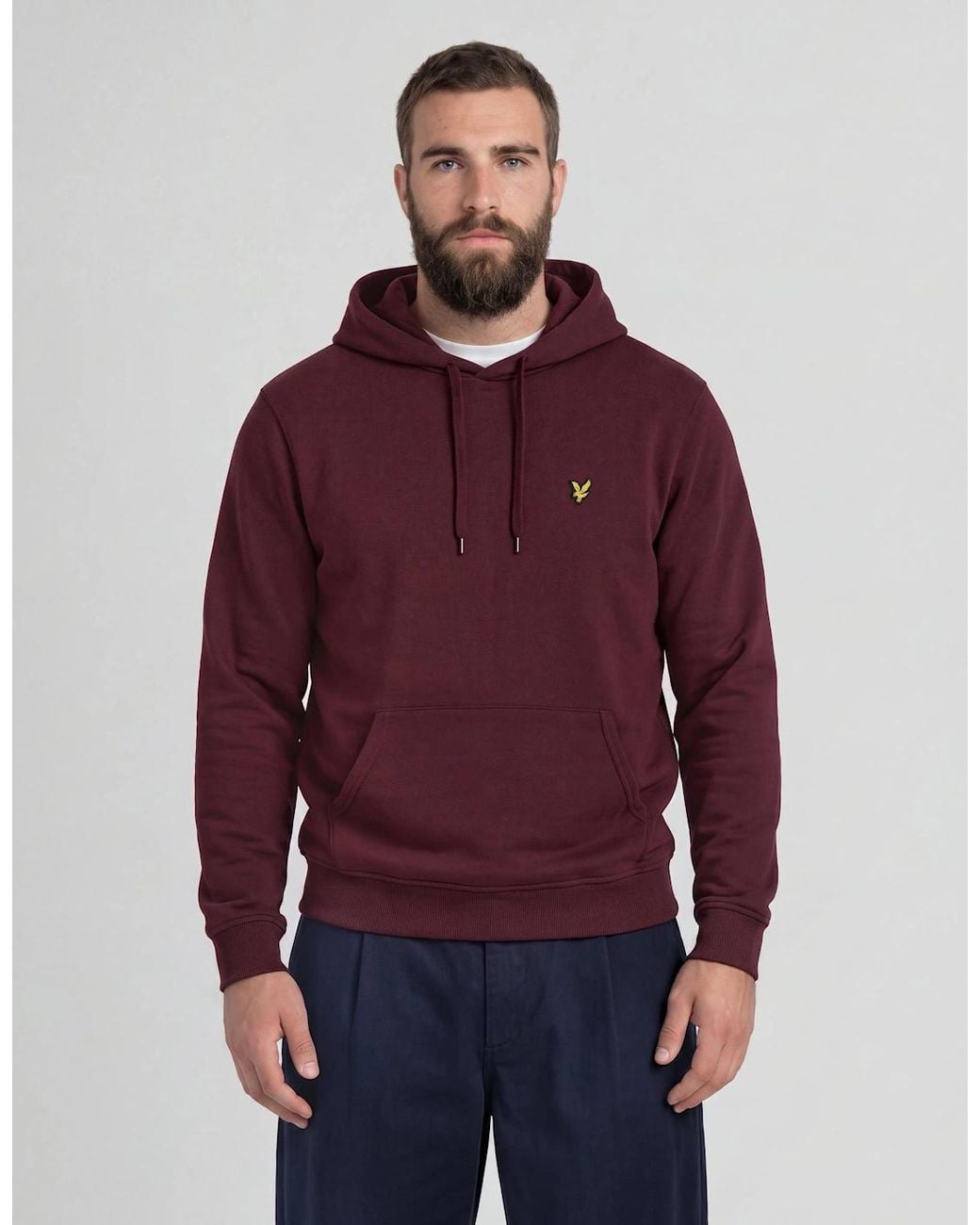 Lyle & Scott Red Loopback Cotton Hoodie for men